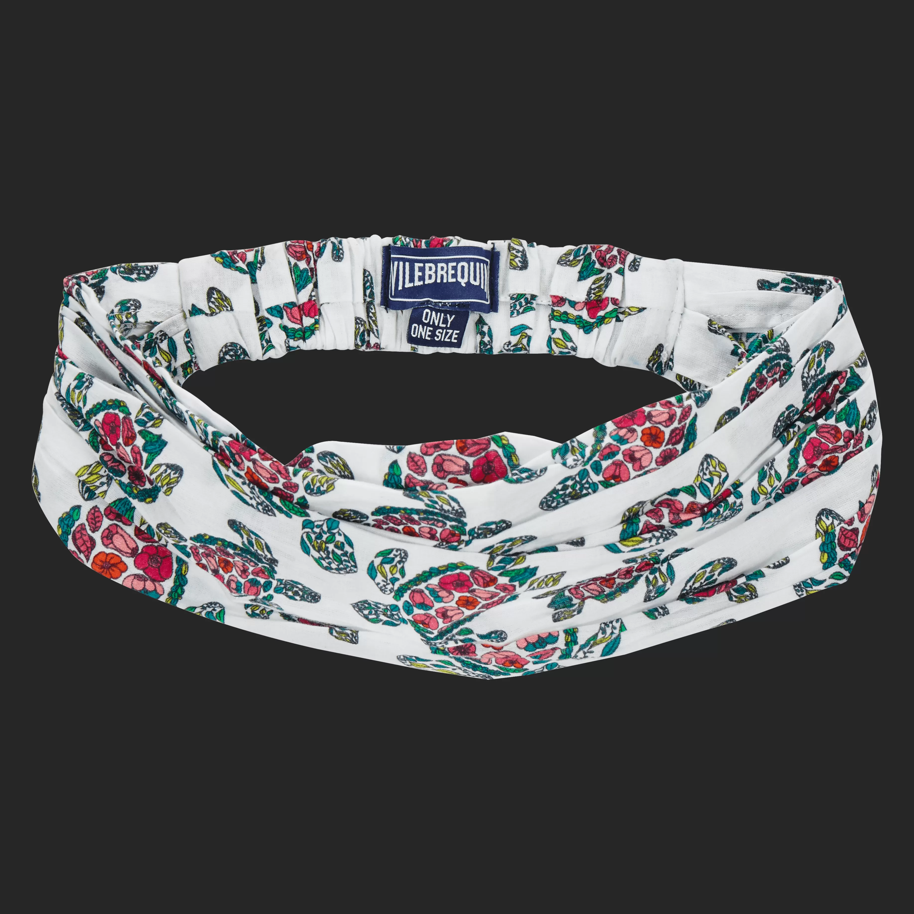 Shop Vilebrequin Bandeau Cheveux Fille Provencal Turtles Blanc/Blanc