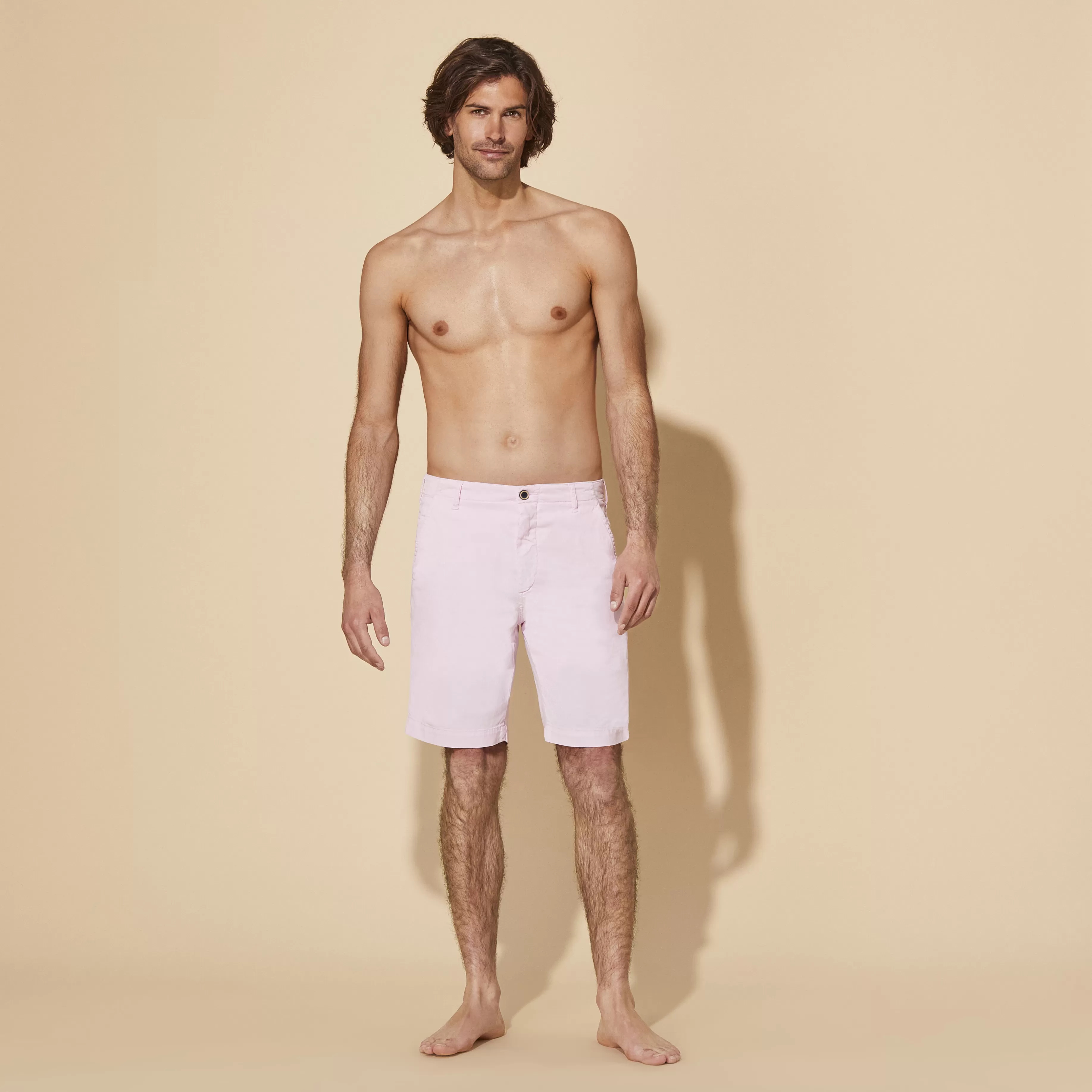 Hot Vilebrequin Bermuda Shorts En Tencel Homme Uni Rose The/Rose