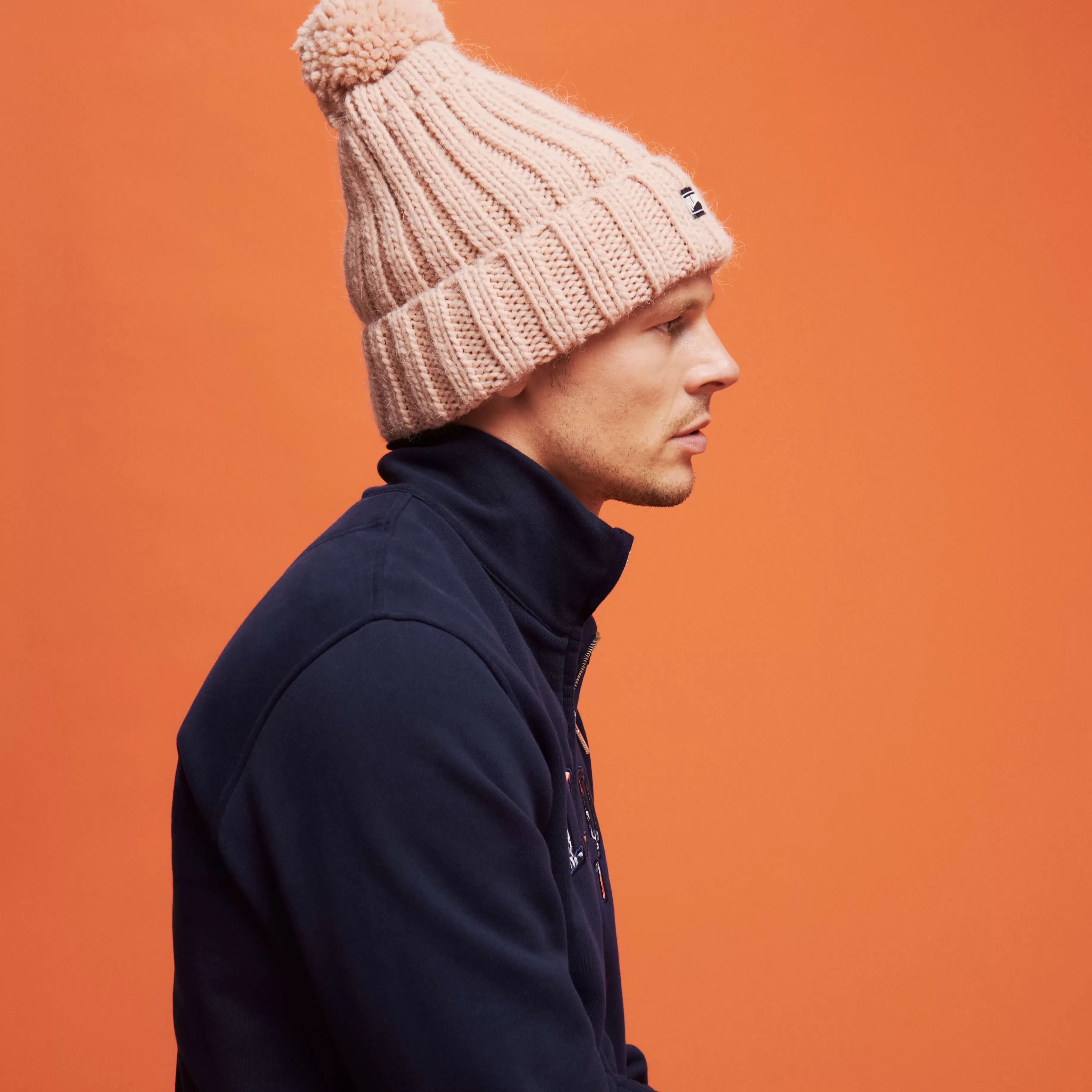 Outlet Vilebrequin Bonnet En Laine Pompom Homme Baies Roses/Rose