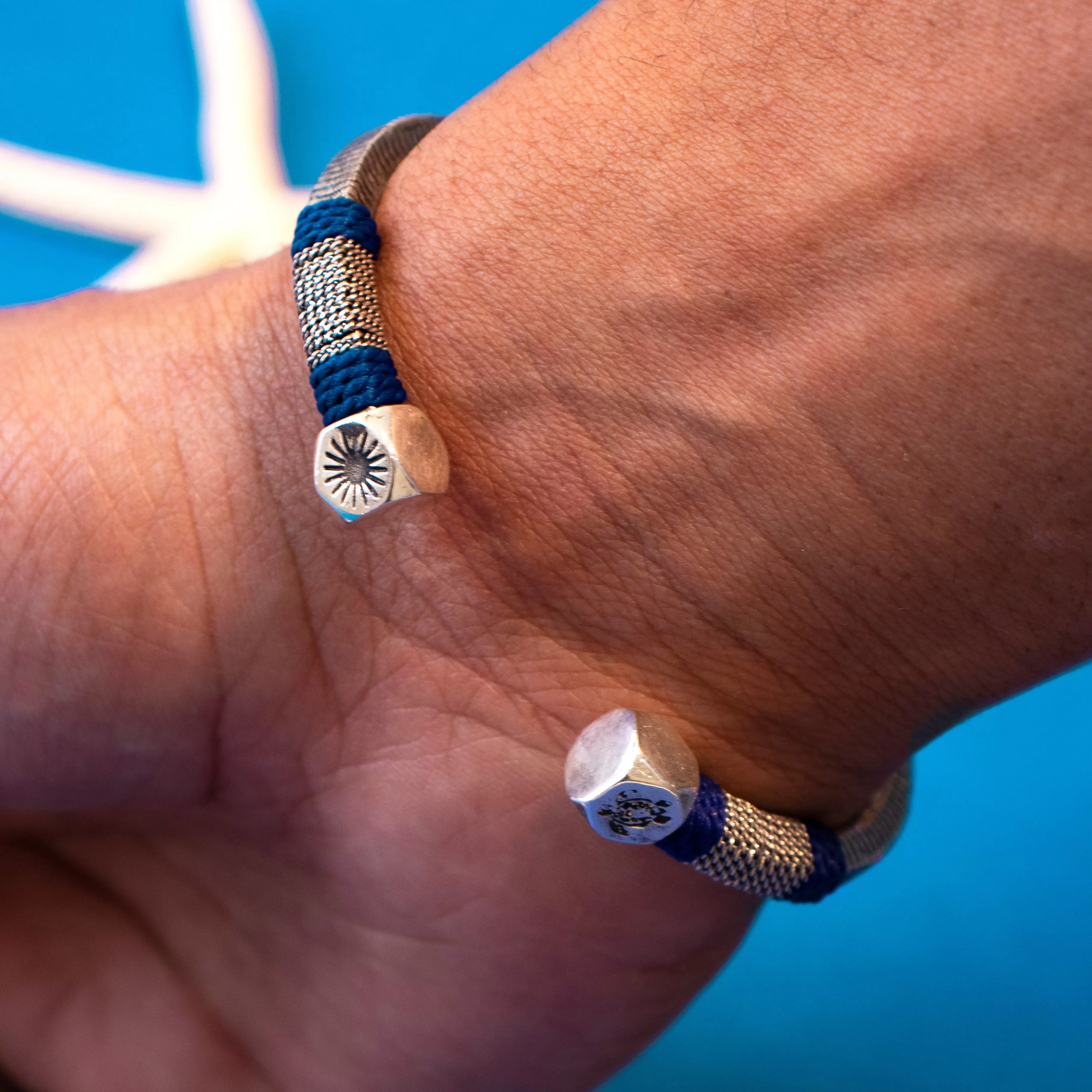 Flash Sale Vilebrequin Bracelet Jonc Argente - X Gas Bijoux Bleu Marine/Bleu