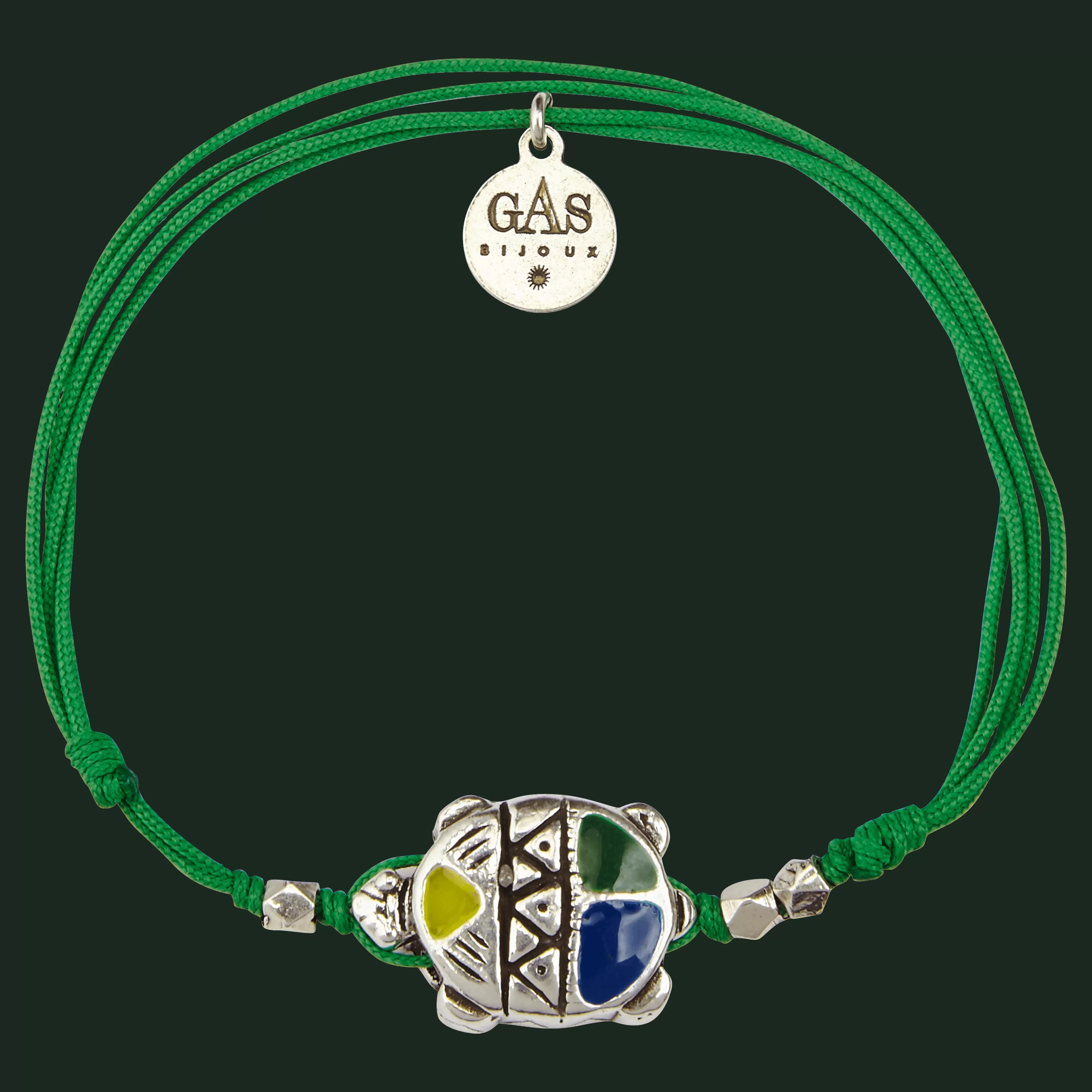 Best Sale Vilebrequin Bracelet Lien Tortue Emaillee - X Gas Bijoux Emeraude/Vert