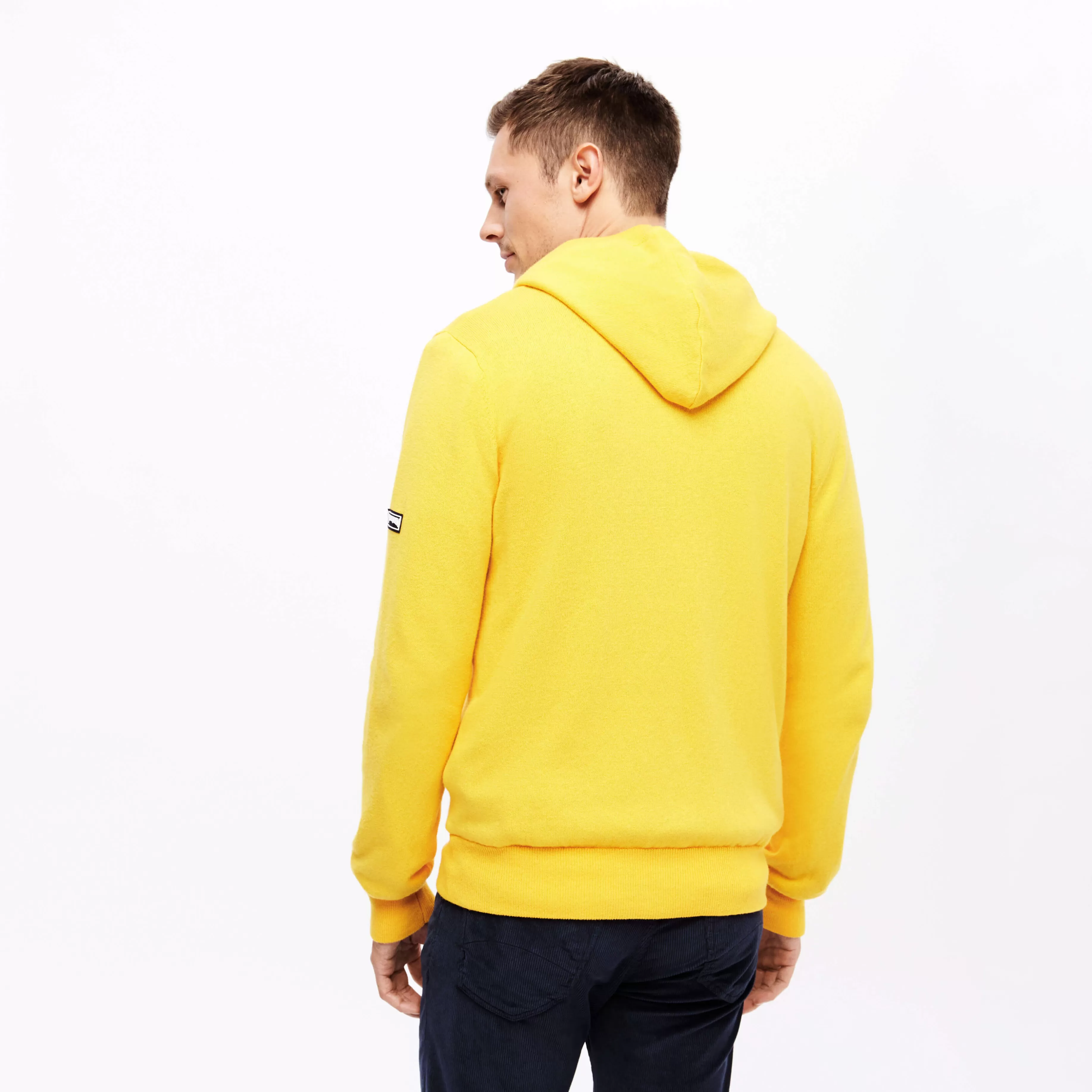 Shop Vilebrequin Cardigan En Coton Et Cachemire Homme A Fermeture Zippee Bouton D'Or/Jaune