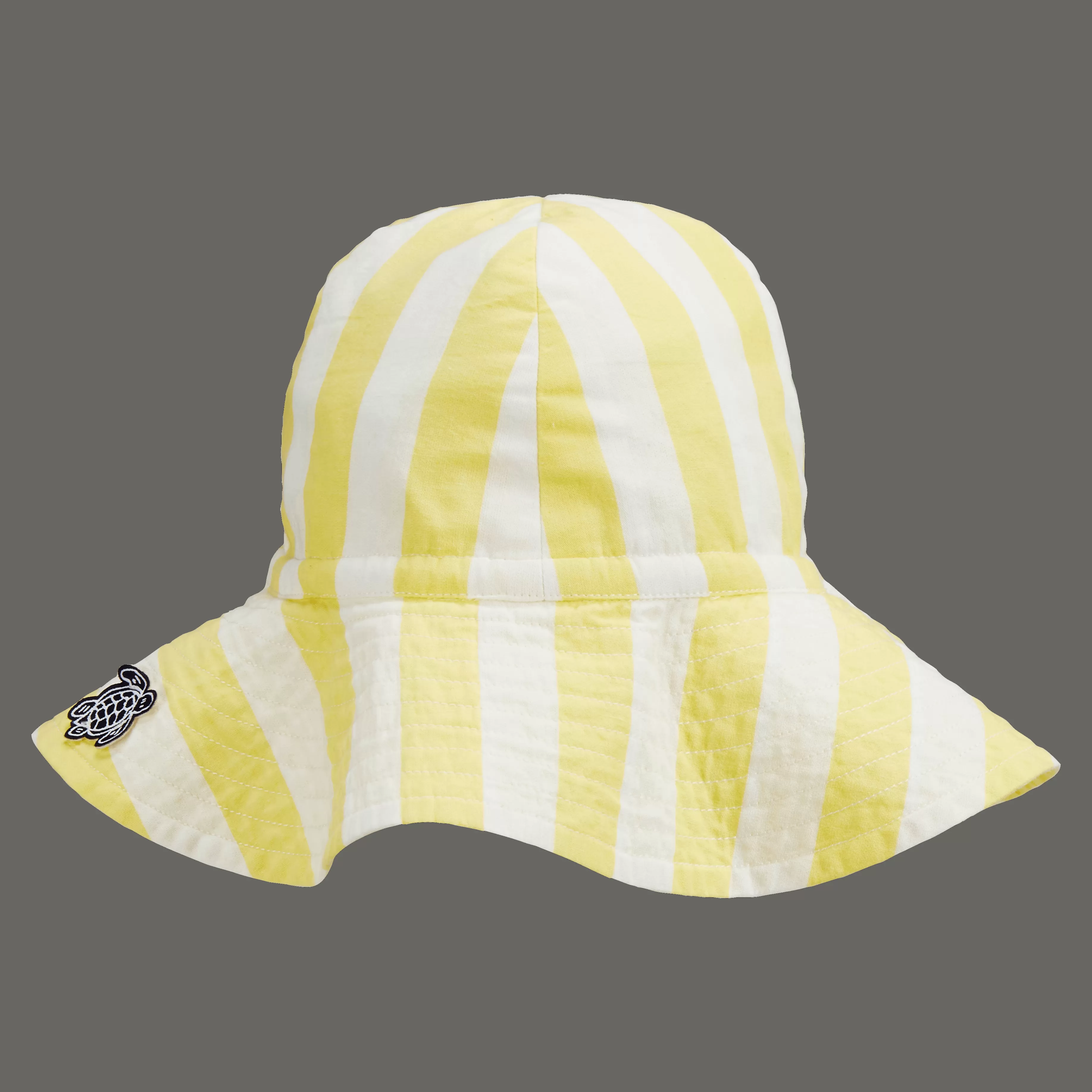 Clearance Vilebrequin Chapeau En Coton Fille Larges Rayures Tournesol/Jaune