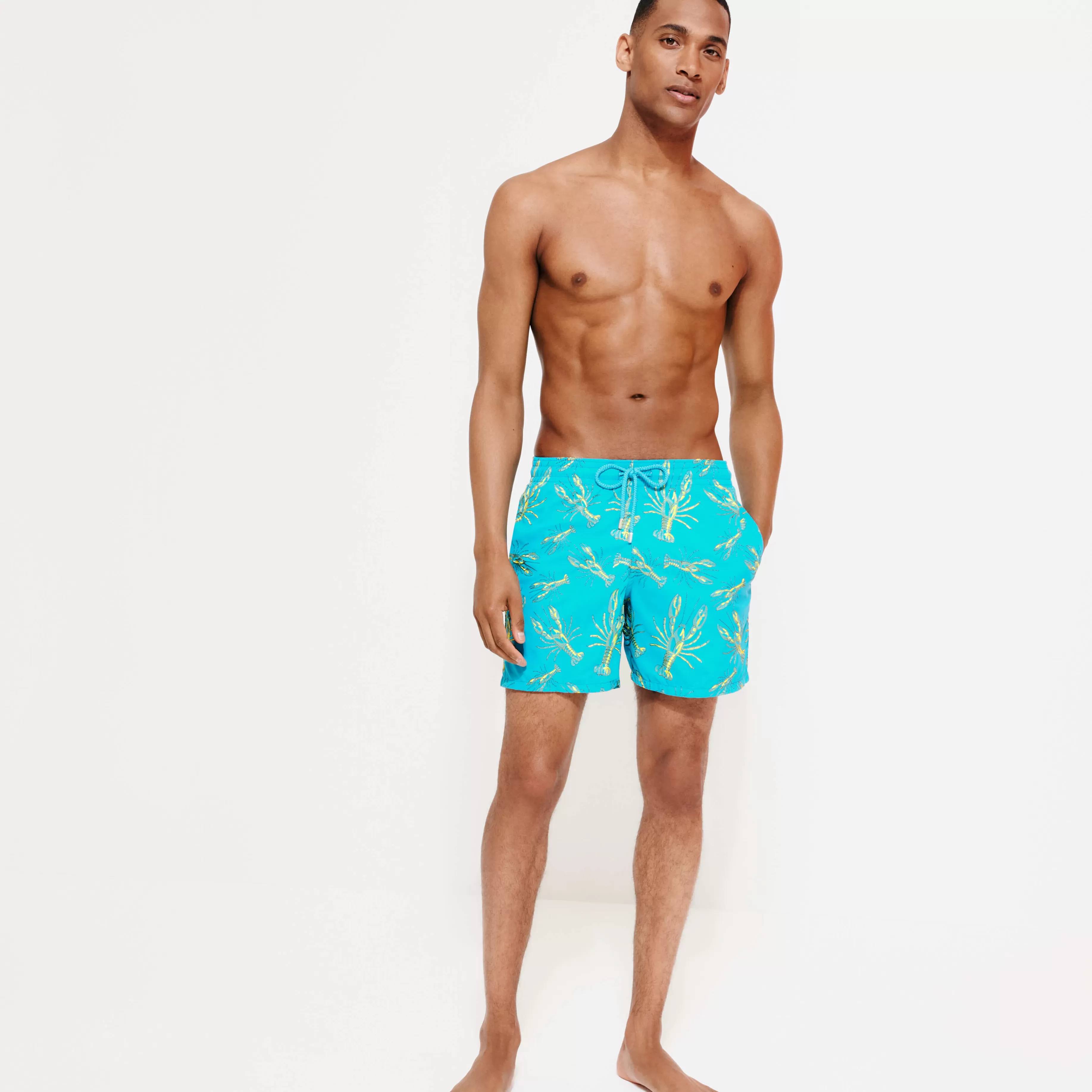 Best Vilebrequin Maillot De Bain Brodé Homme Lobsters - Edition Limitee Curacao/Bleu