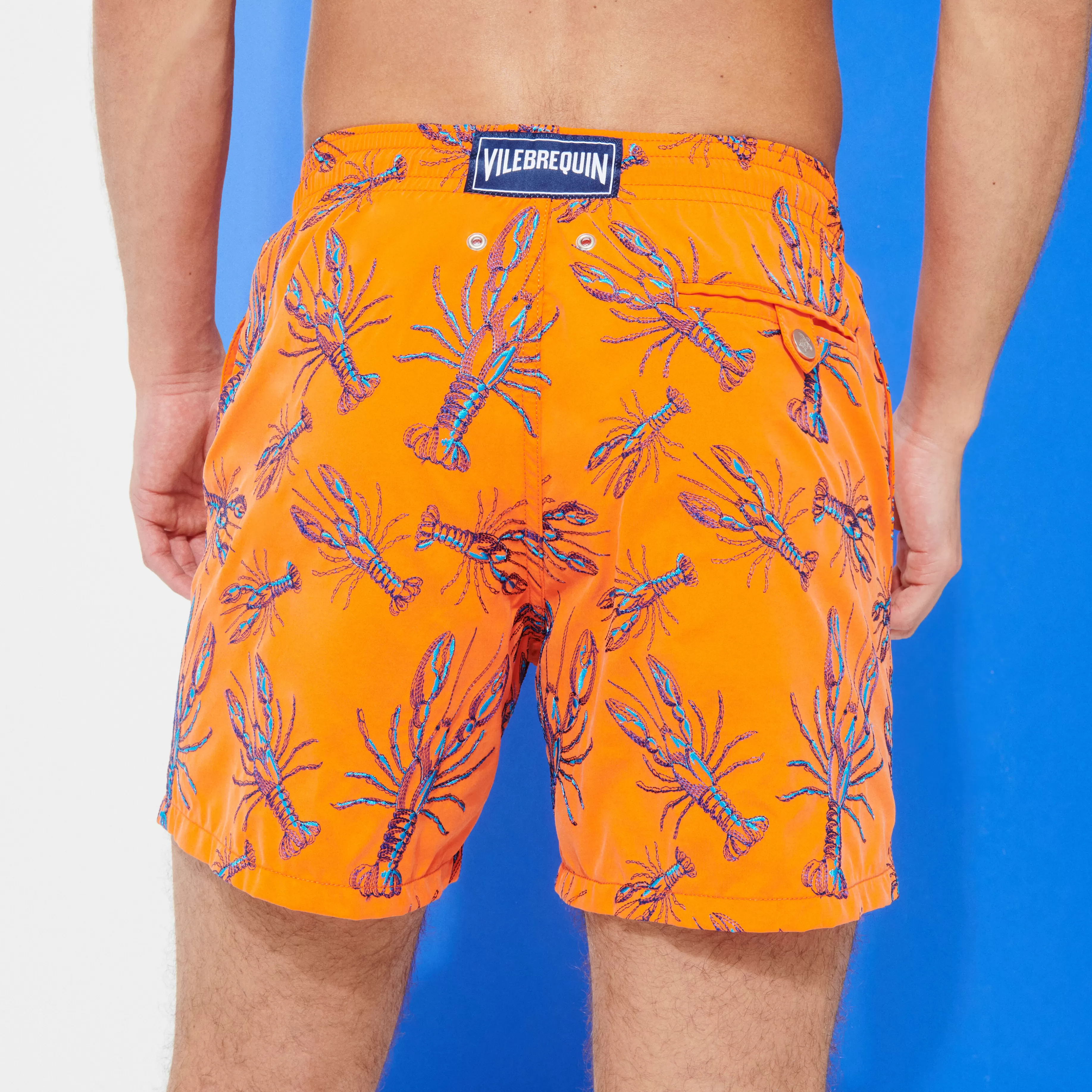 Best Vilebrequin Maillot De Bain Brodé Homme Lobsters - Edition Limitee Tango/Orange