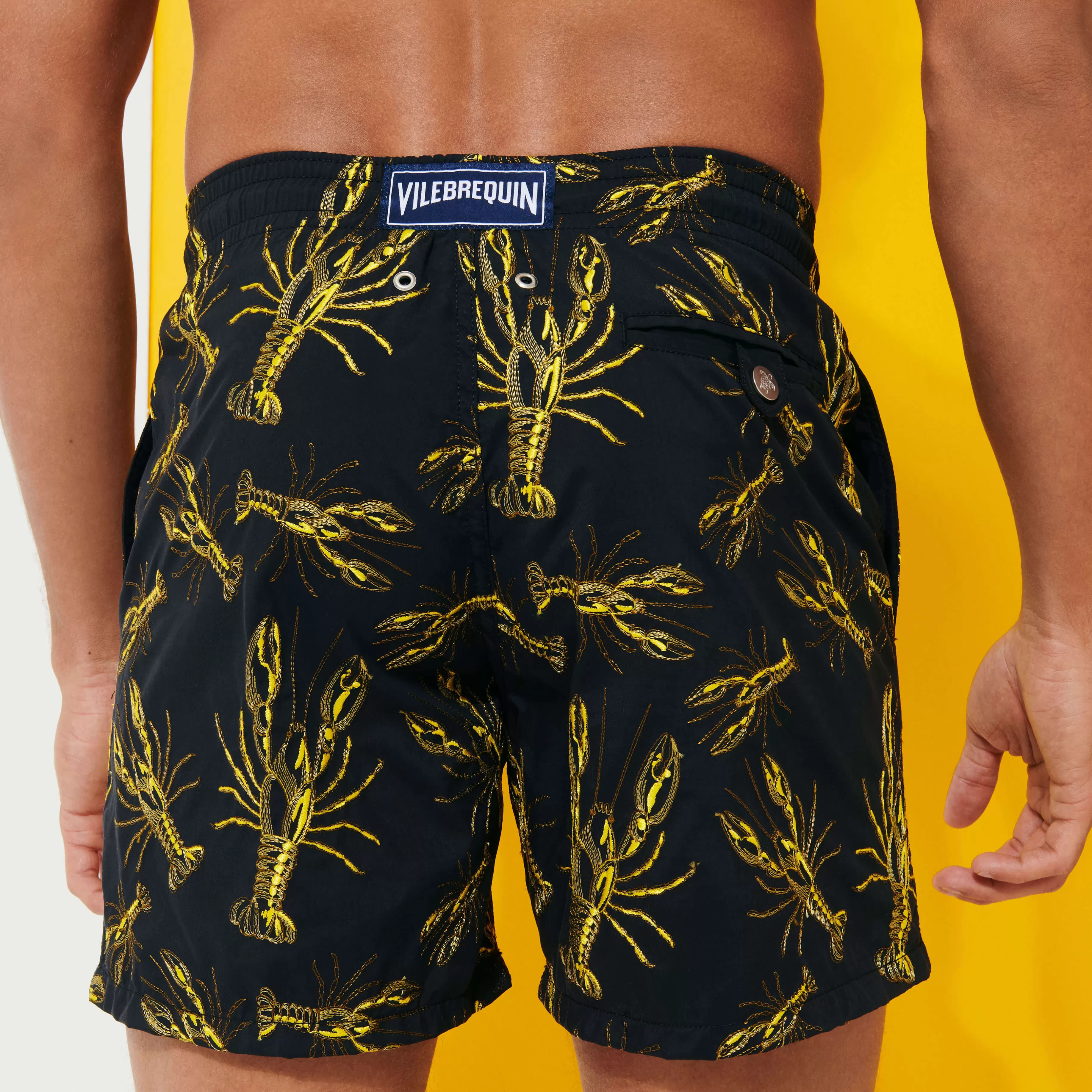 Discount Vilebrequin Maillot De Bain Brodé Homme Lobsters - Edition Limitee Noir/Noir