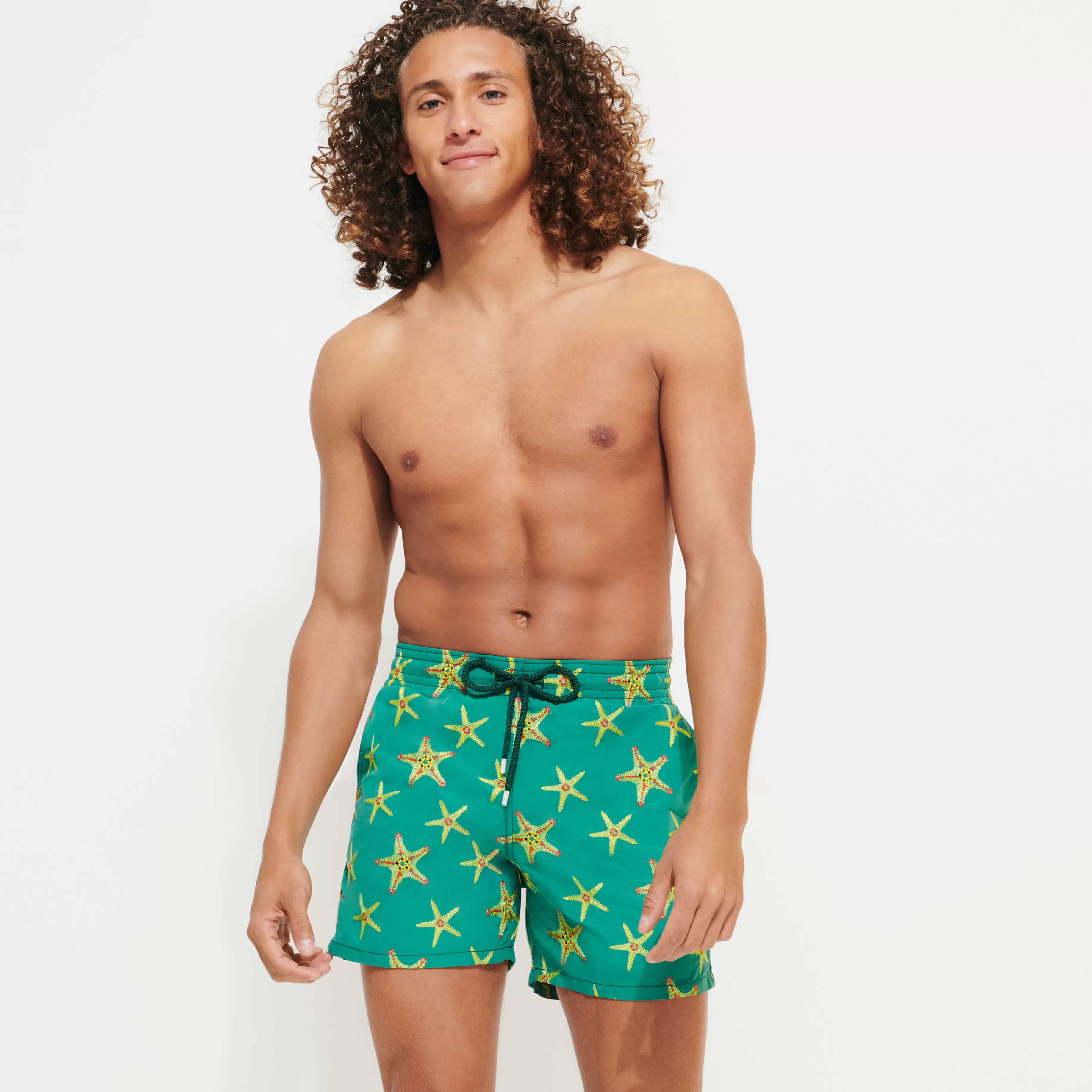 Discount Vilebrequin Maillot De Bain Brodé Homme Starfish Dance - Edition Limitee Tilleul/Vert