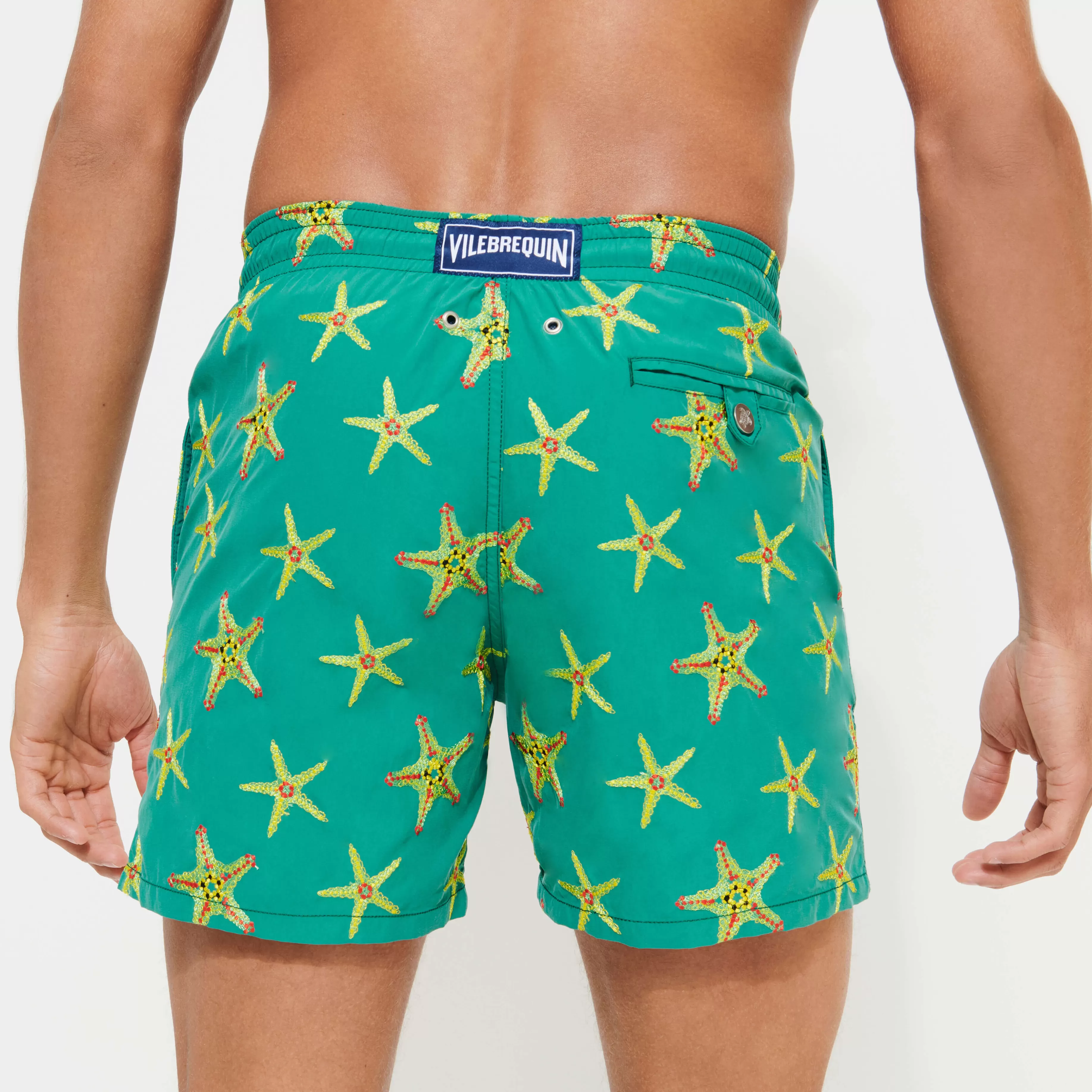 Discount Vilebrequin Maillot De Bain Brodé Homme Starfish Dance - Edition Limitee Tilleul/Vert