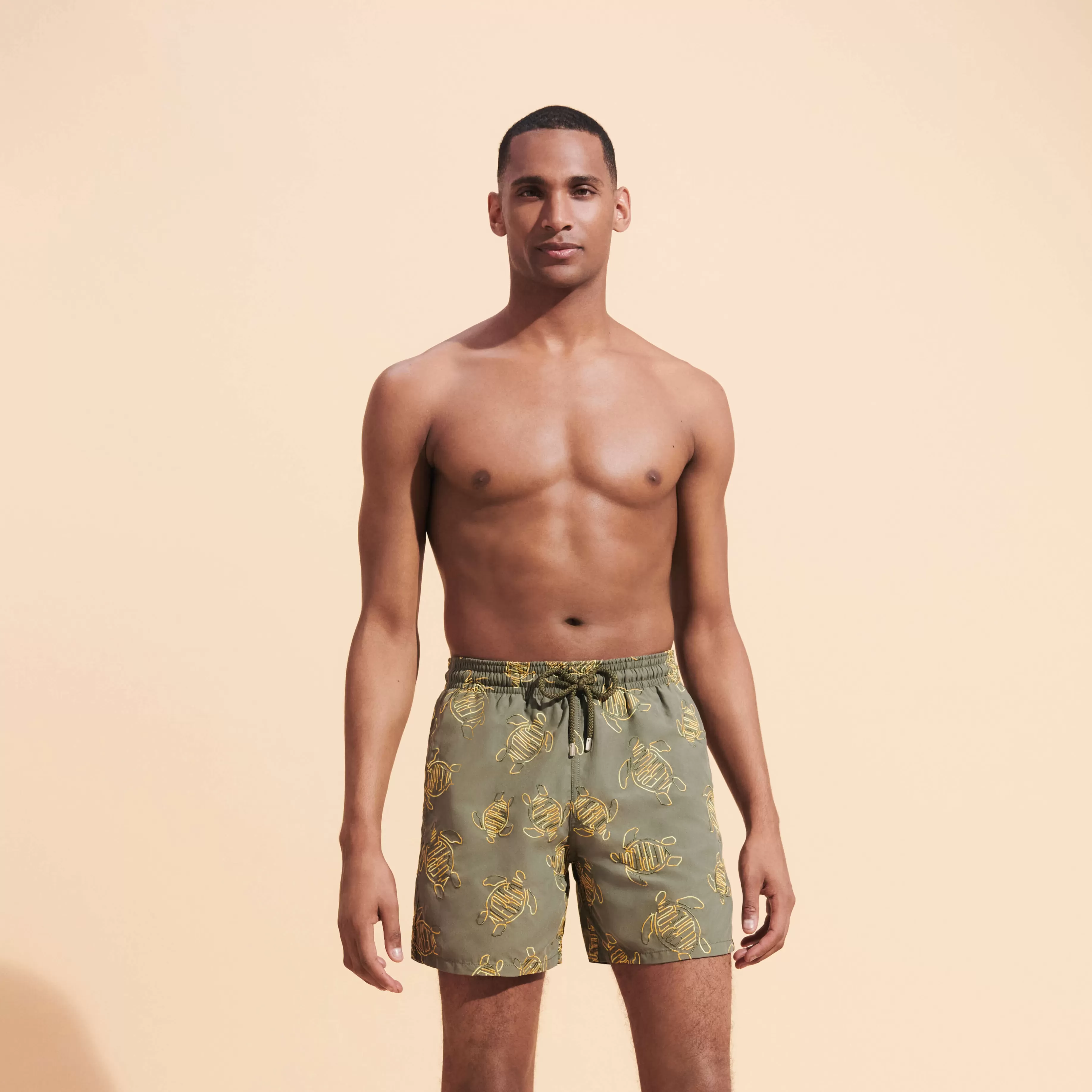 Flash Sale Vilebrequin Maillot De Bain Brodé Homme Vbq Turtles - Edition Limitee Olivier/Vert