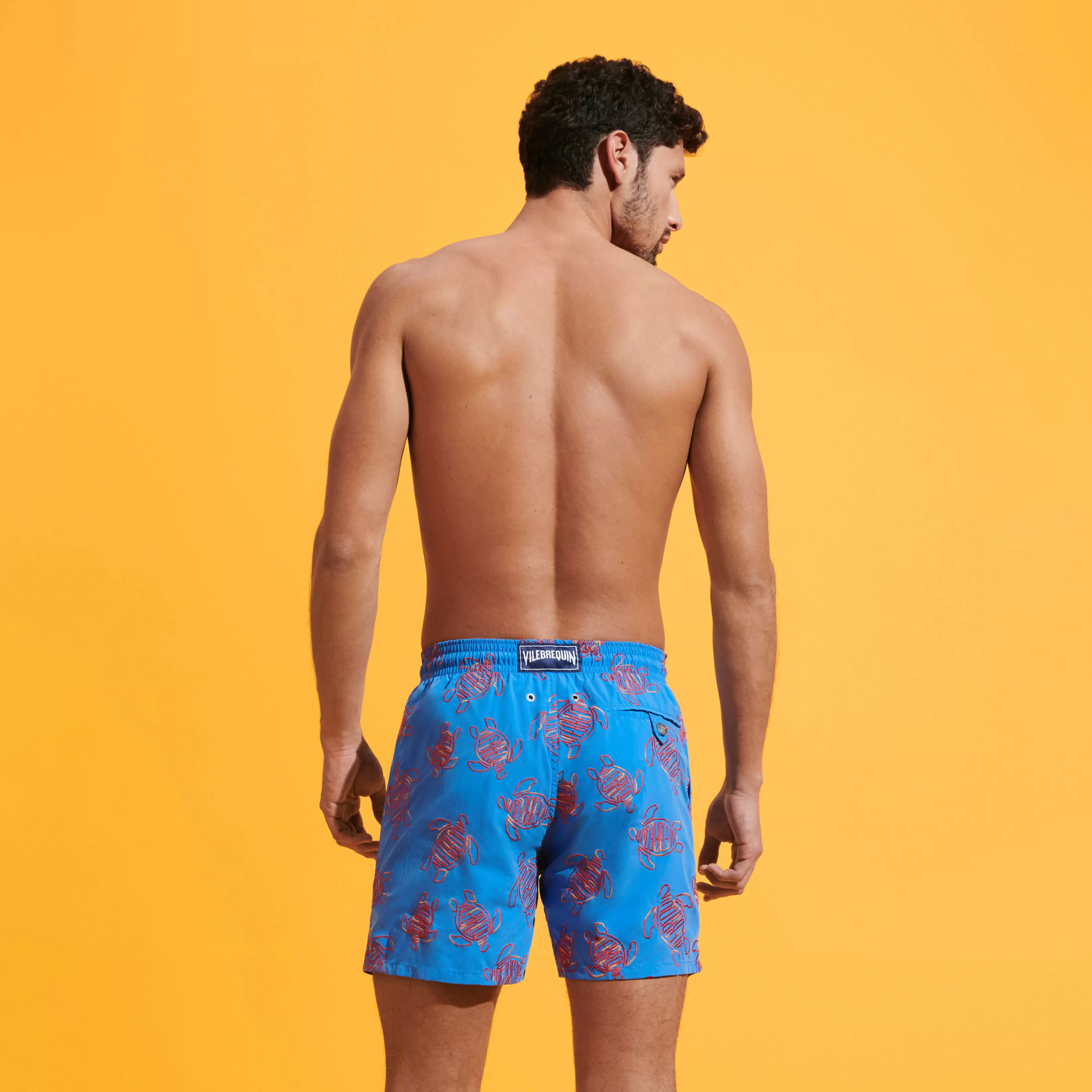 Best Sale Vilebrequin Maillot De Bain Brodé Homme Vbq Turtles - Edition Limitee Faience/Bleu