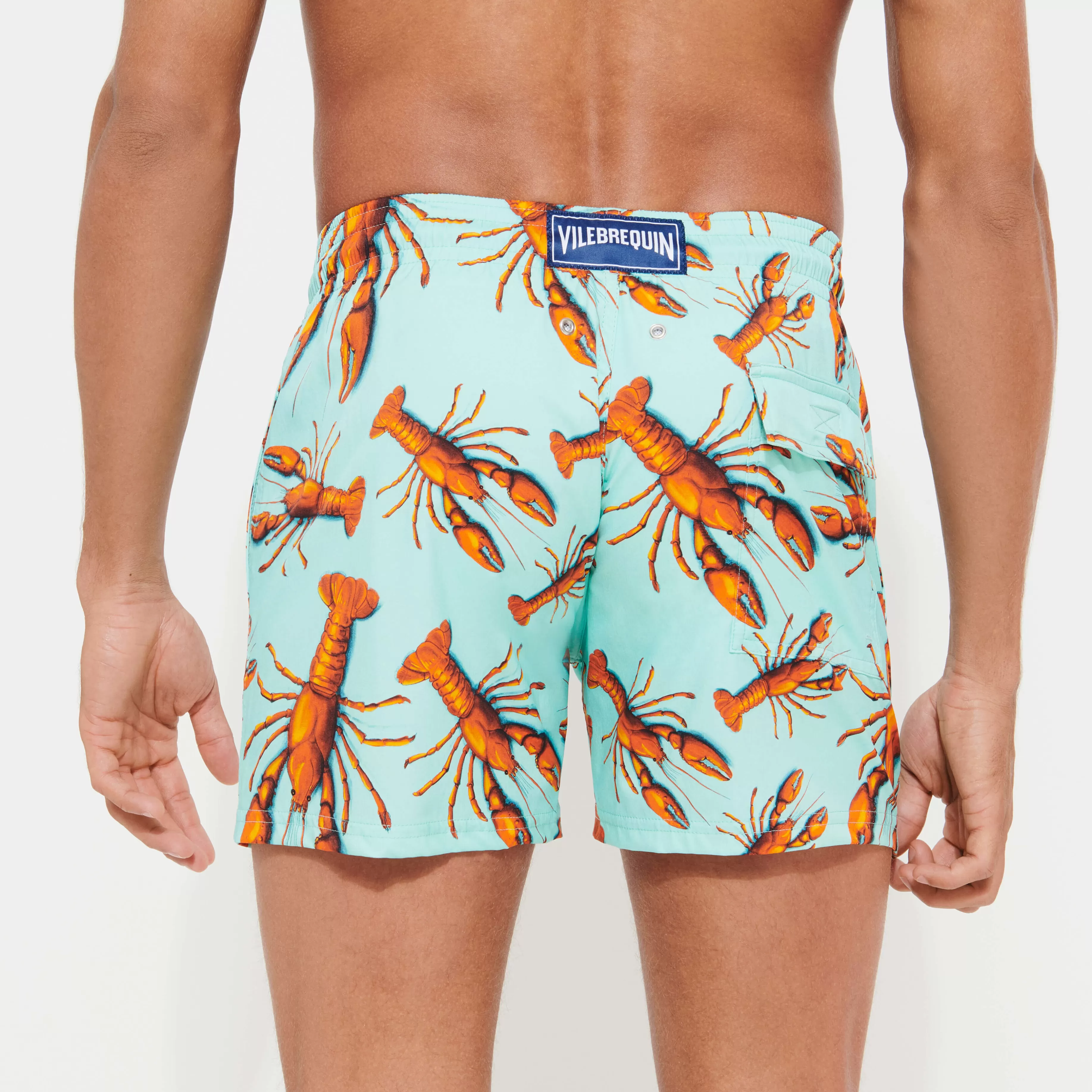 Clearance Vilebrequin Maillot De Bain Court Stretch Homme Lobster Lagon/Bleu