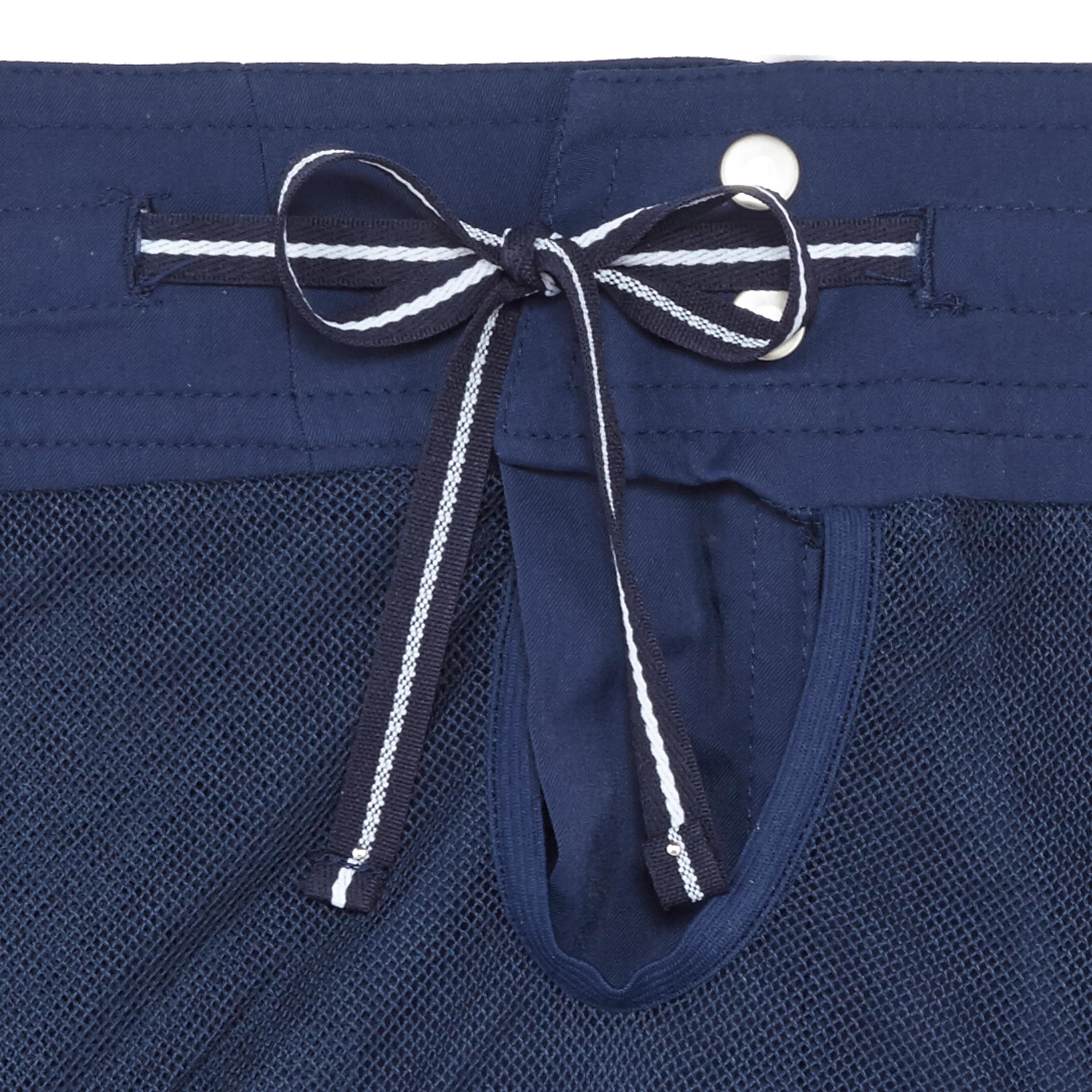 New Vilebrequin Maillot De Bain Homme Stretch Ceinture Plate Uni Bleu Marine/Bleu