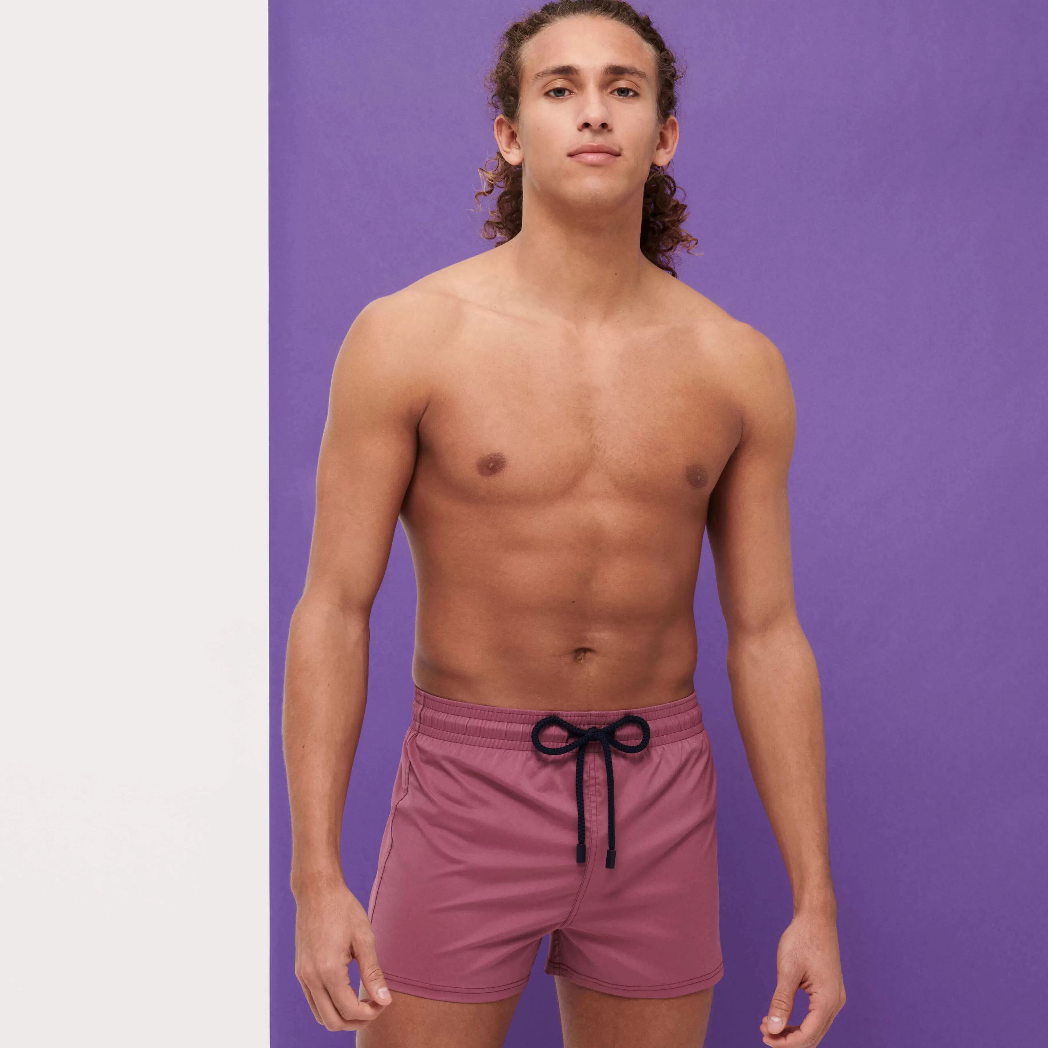 Best Vilebrequin Maillot De Bain Homme Stretch Court Uni Murasaki/Violet