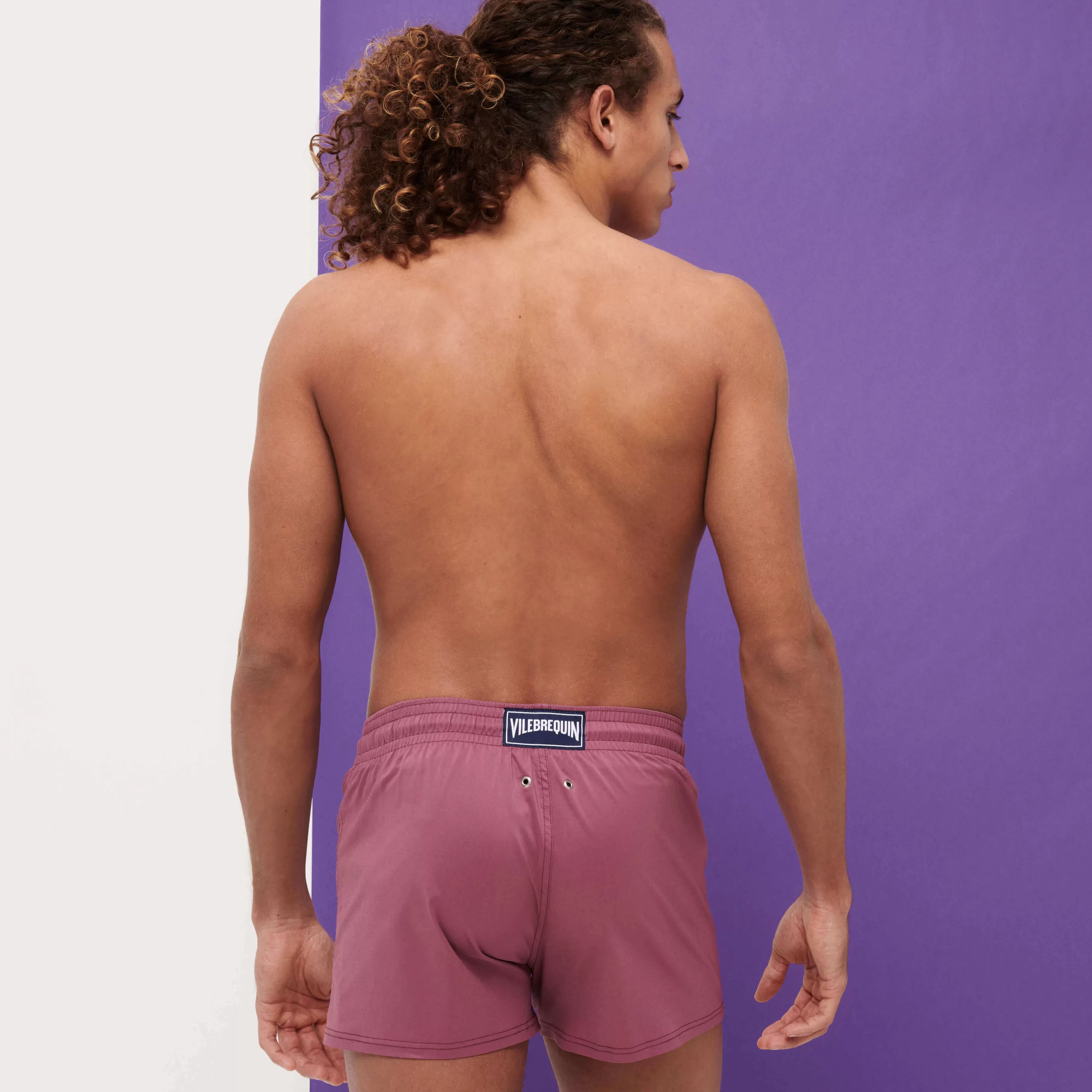 Best Vilebrequin Maillot De Bain Homme Stretch Court Uni Murasaki/Violet