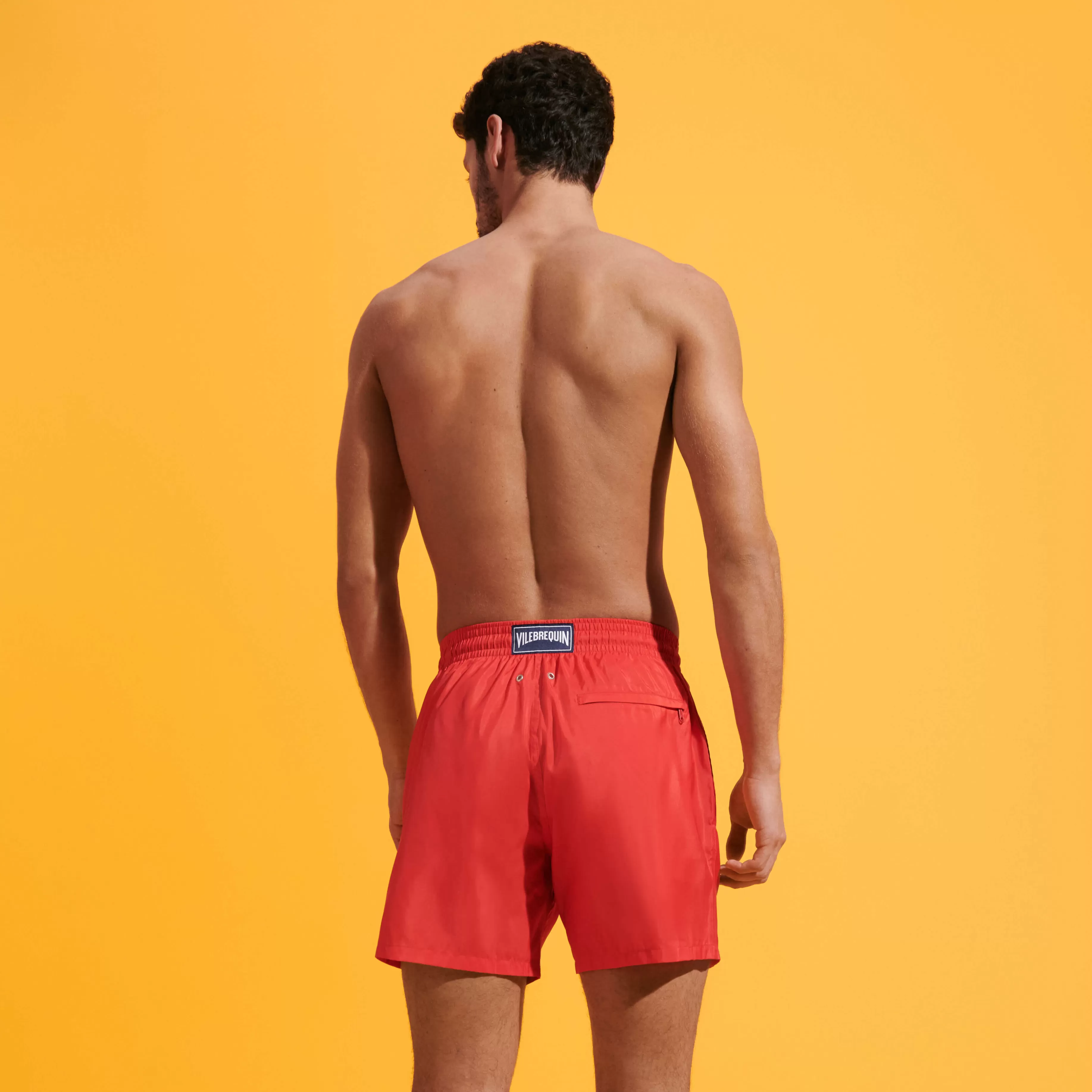 Flash Sale Vilebrequin Maillot De Bain Homme Ultra Leger Et Pliable Uni Coquelicot/Rouge