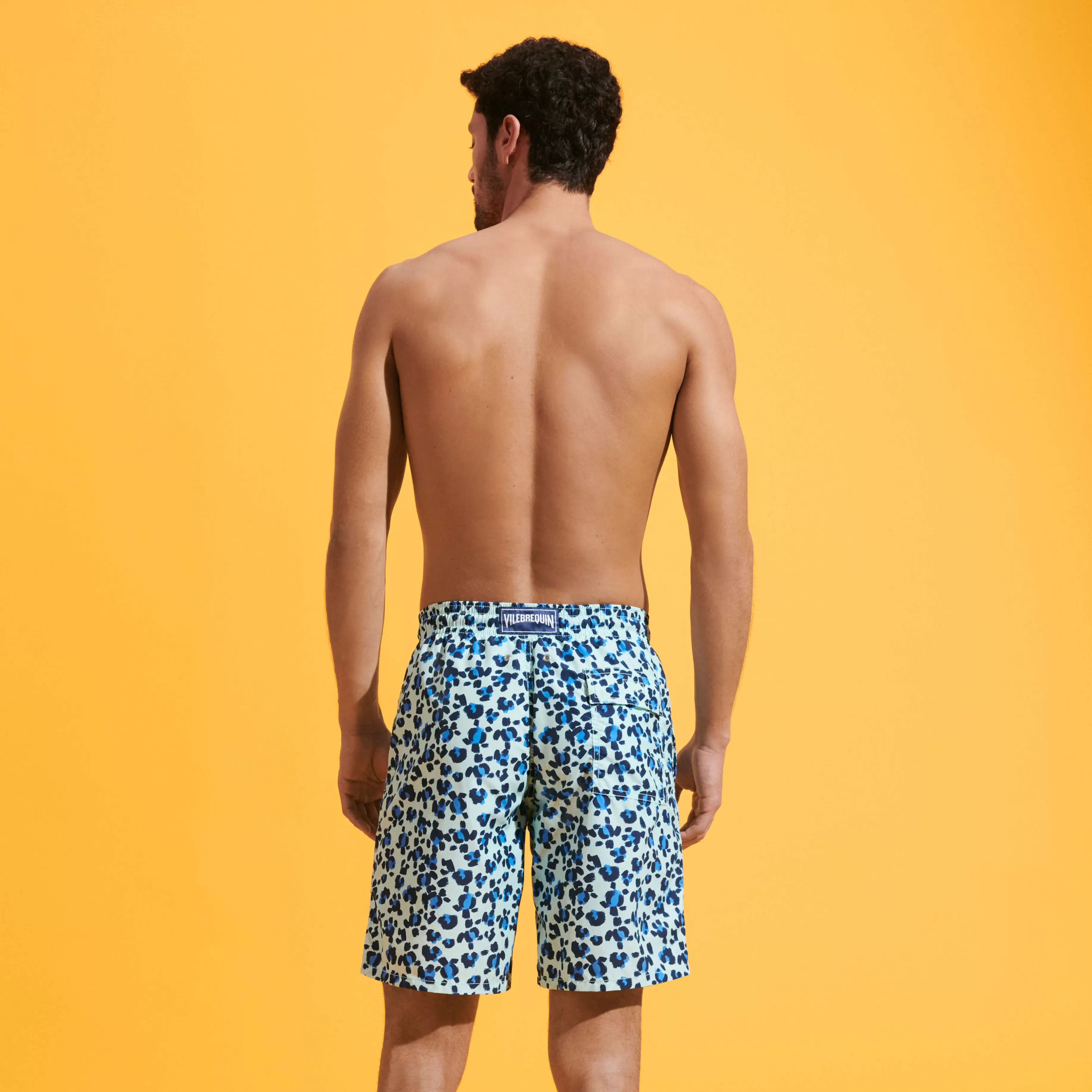 Sale Vilebrequin Maillot De Bain Long Homme Turtles Leopard Thalassa/Bleu