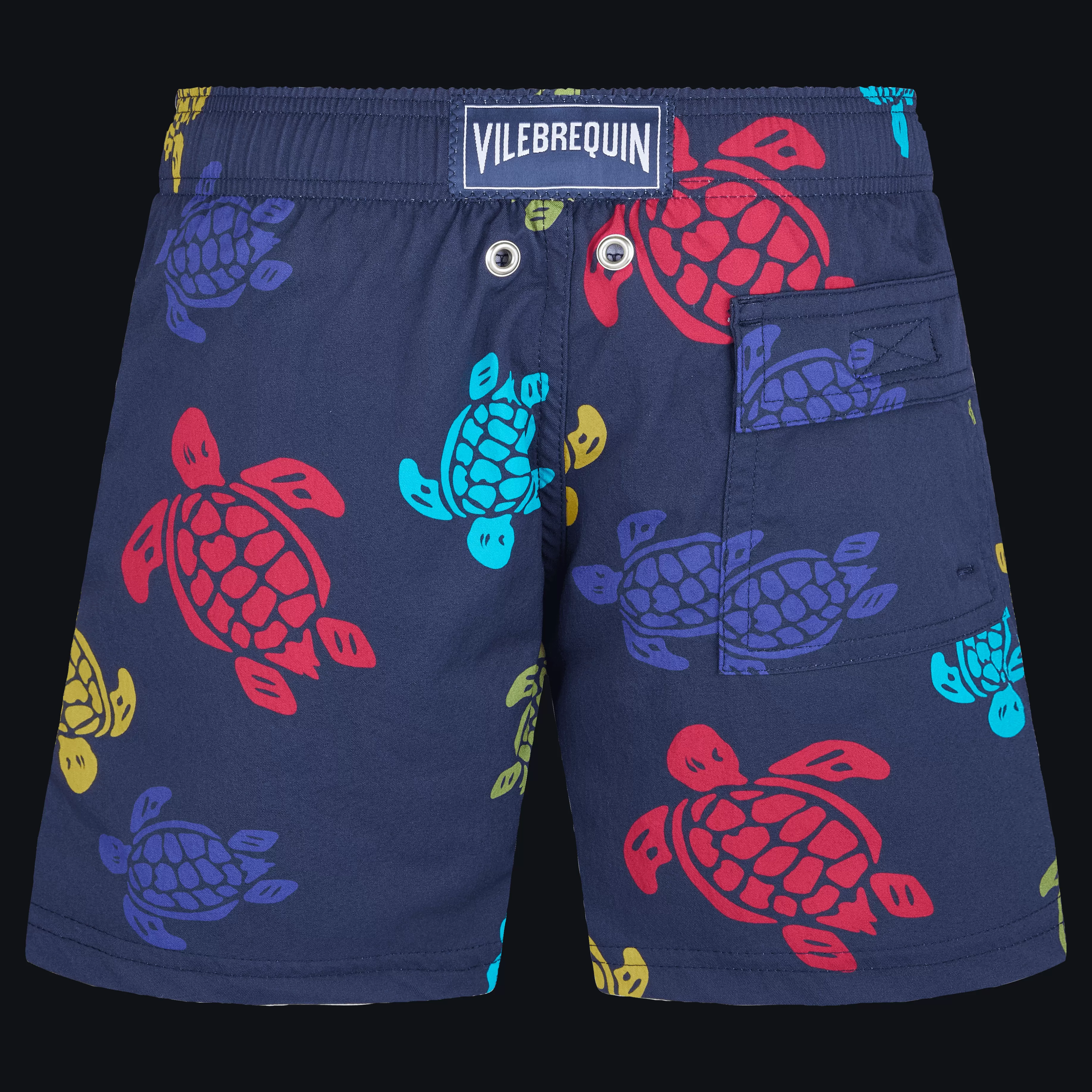 Sale Vilebrequin Maillot De Bain Stretch Garçon Ronde Des Tortues Bleu Marine/Bleu