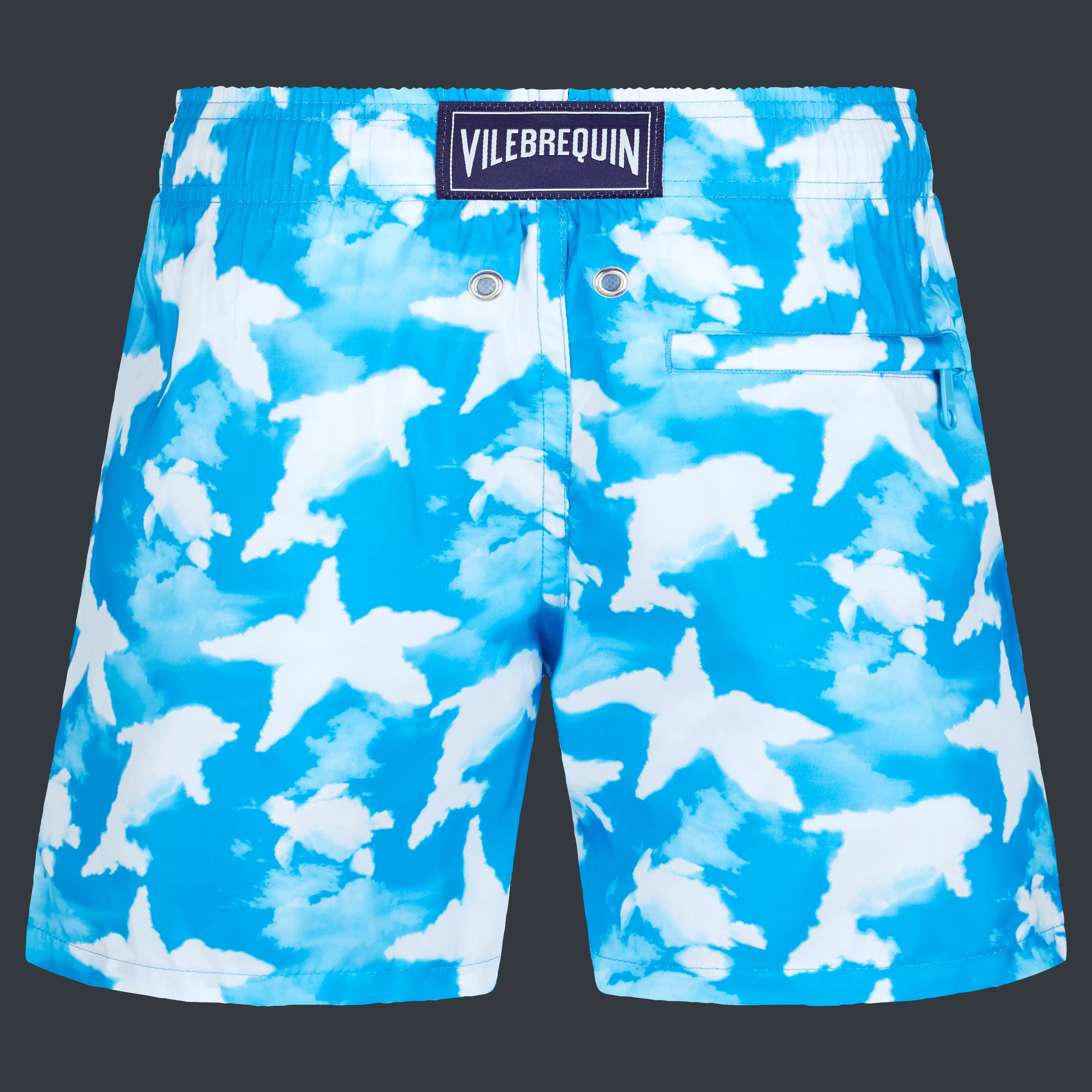 Shop Vilebrequin Maillot De Bain Ultra-Leger Et Pliable Garçon Clouds Bleu Hawai/Bleu