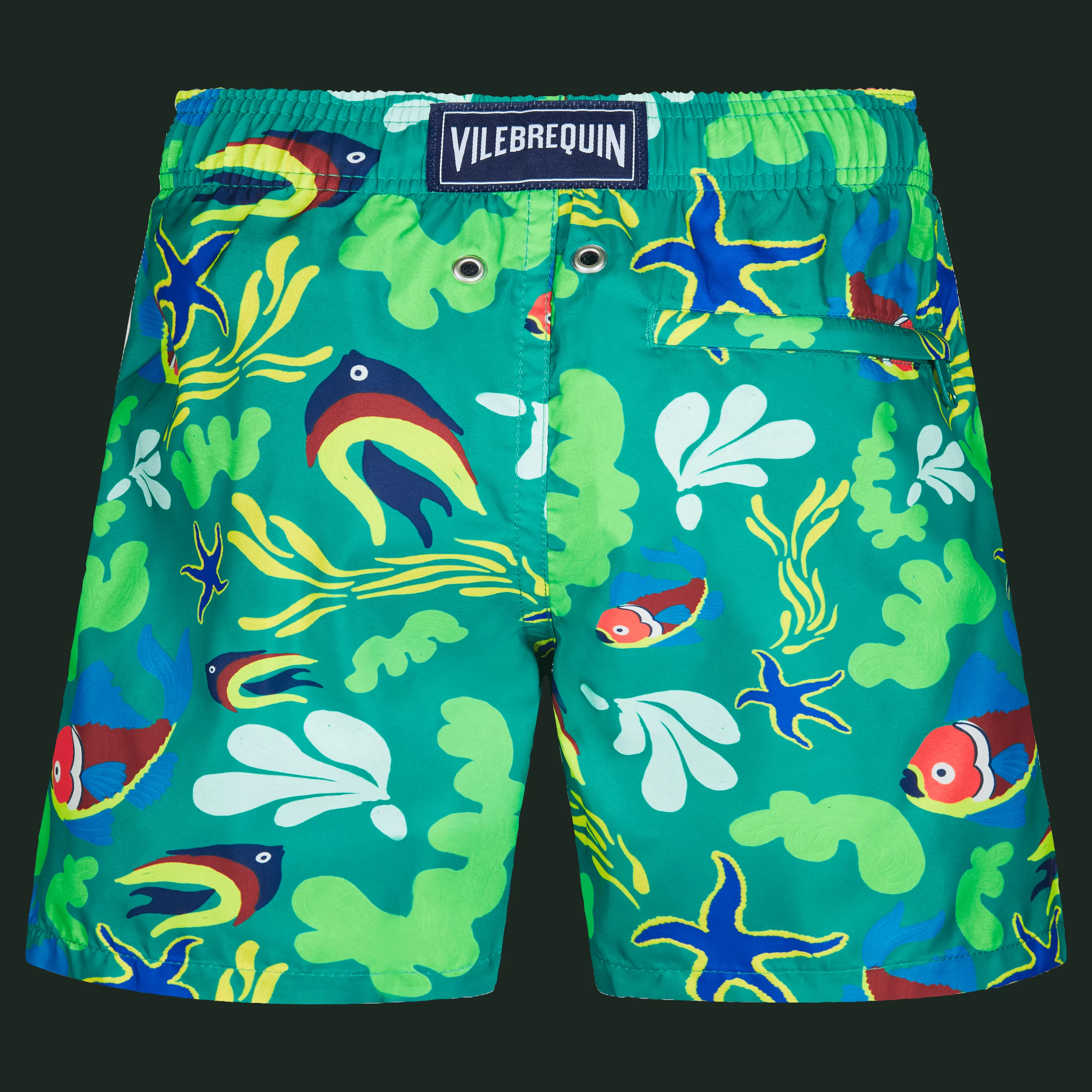 Sale Vilebrequin Maillot De Bain Ultra-Leger Et Pliable Garçon Naive Fish Emeraude/Vert