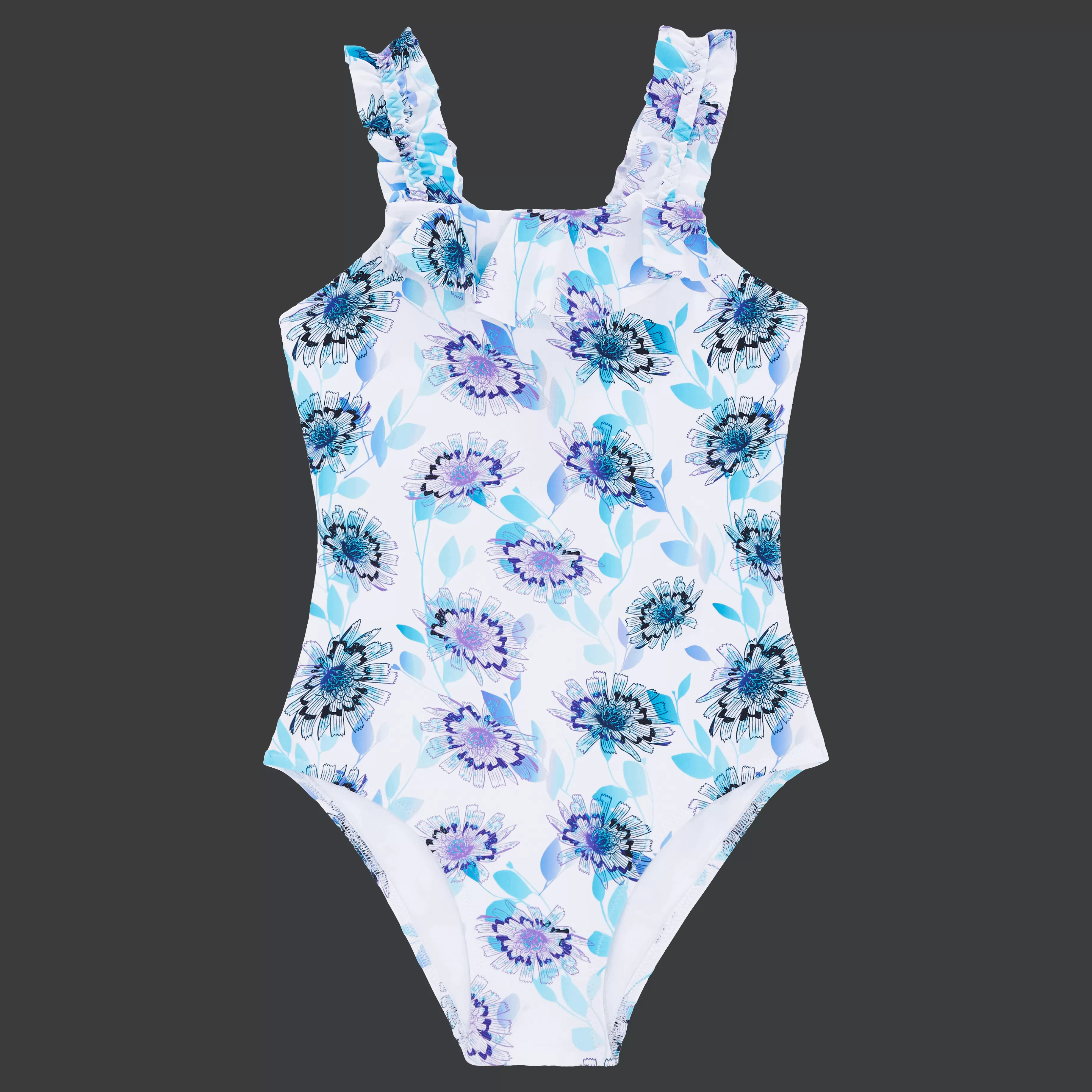 Clearance Vilebrequin Maillot De Bain Une Pièce Fille Flash Flowers Purple Blue/Bleu