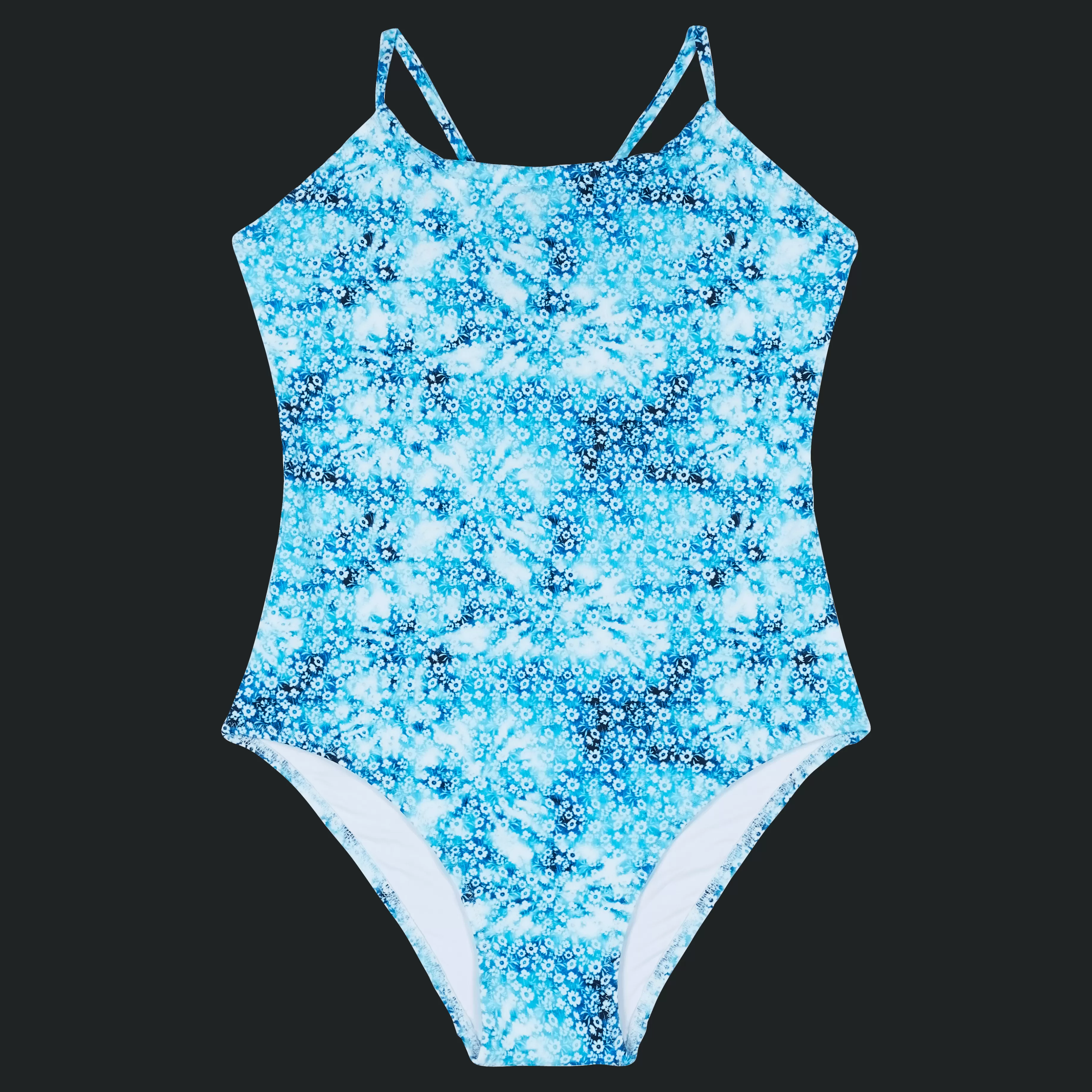 Cheap Vilebrequin Maillot De Bain Une Pièce Fille Flowers Tie & Dye Bleu Marine/Bleu