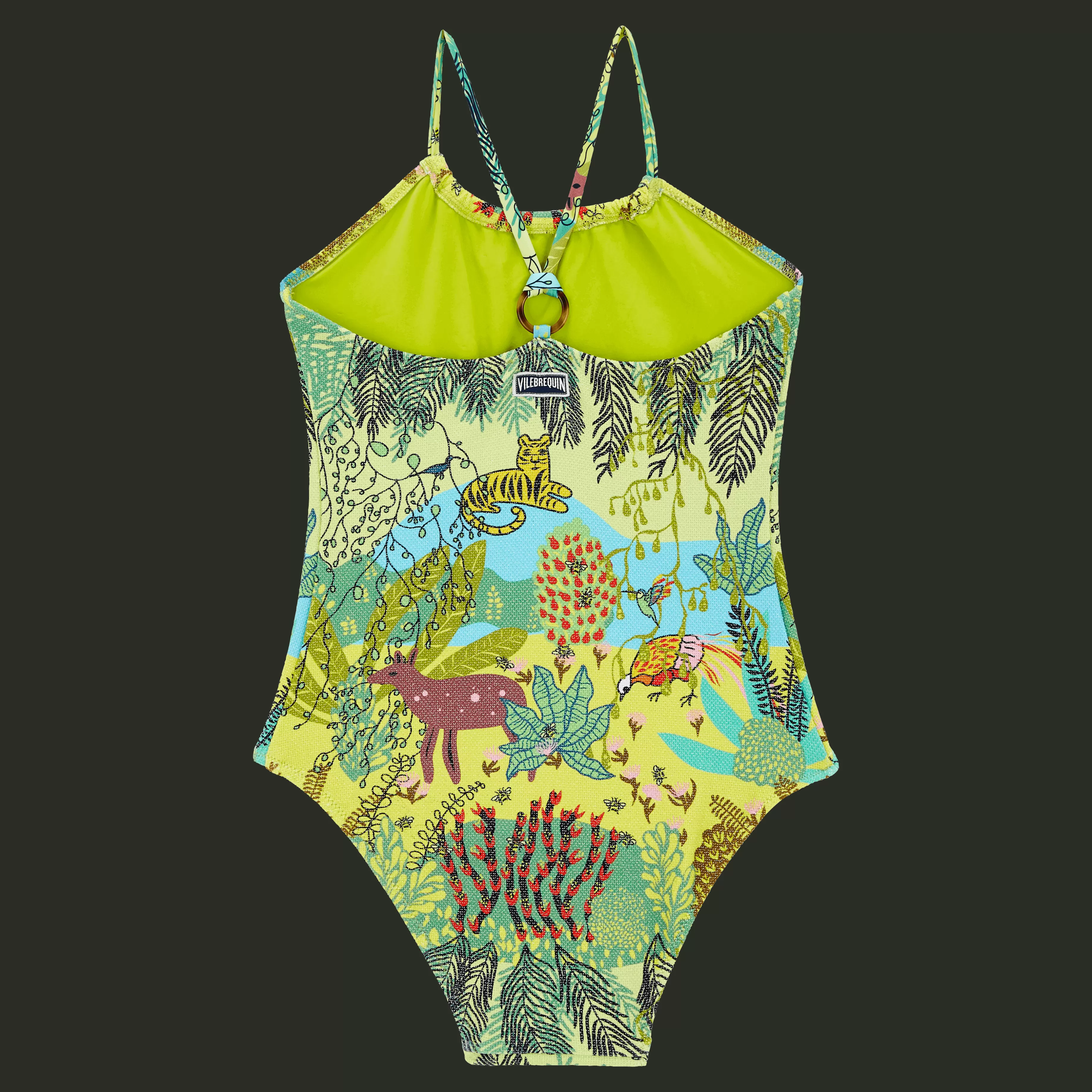 Shop Vilebrequin Maillot De Bain Une Pièce Fille Jungle Rousseau Gingembre/Vert