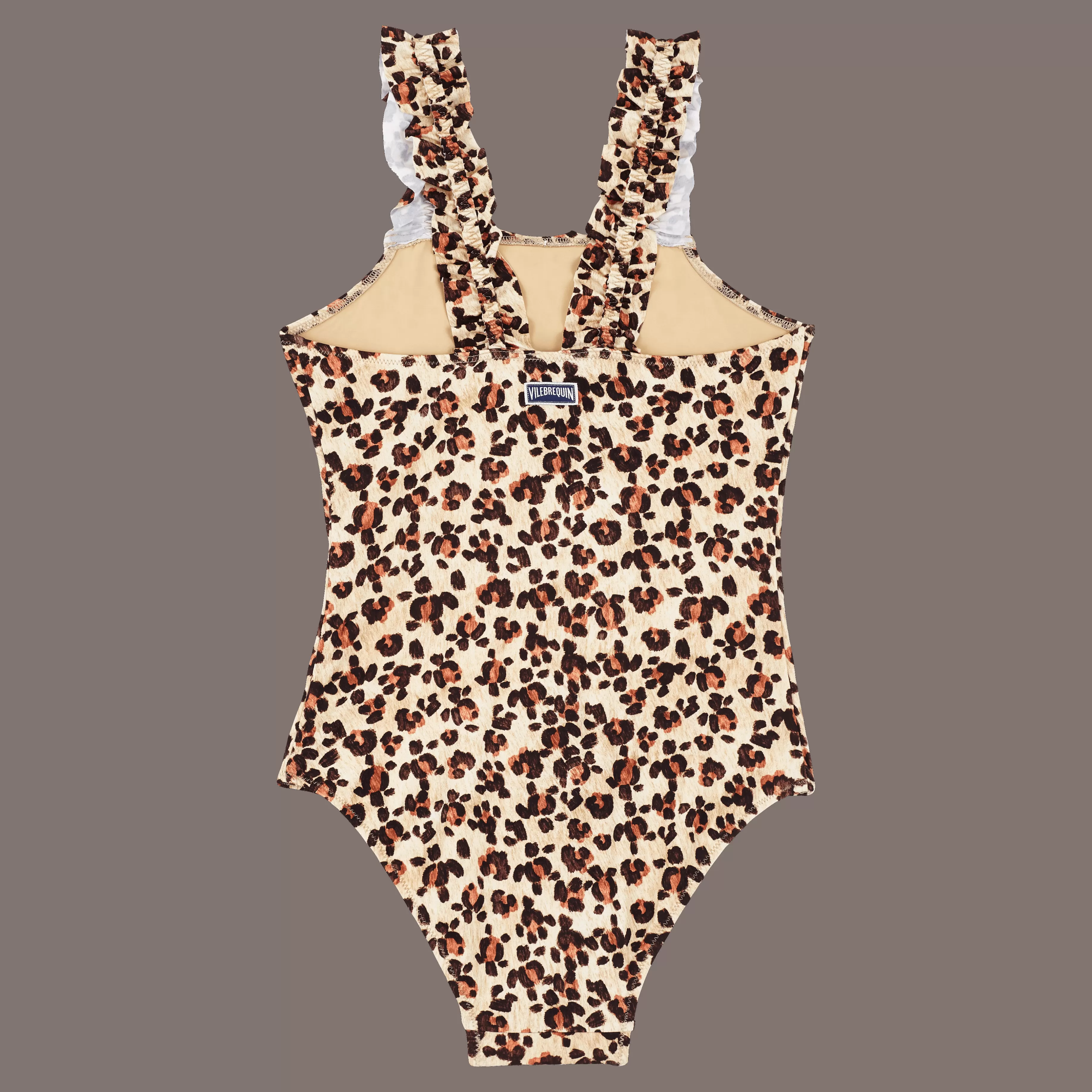 Discount Vilebrequin Maillot De Bain Une Pièce Fille Turtles Leopard Paille/Jaune