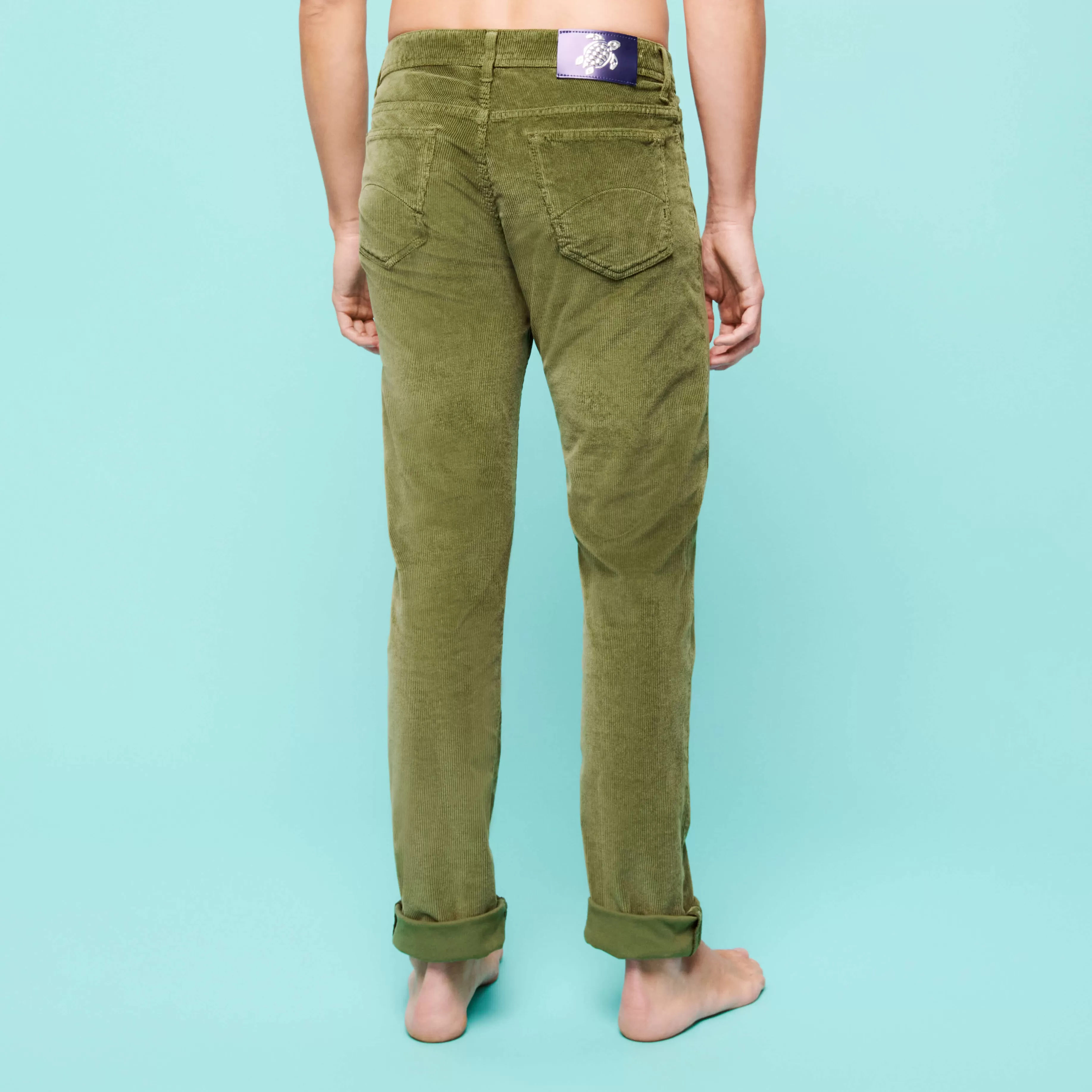 Cheap Vilebrequin Pantalon 5 Poches Velours Homme Coupe Regular Olive/Vert