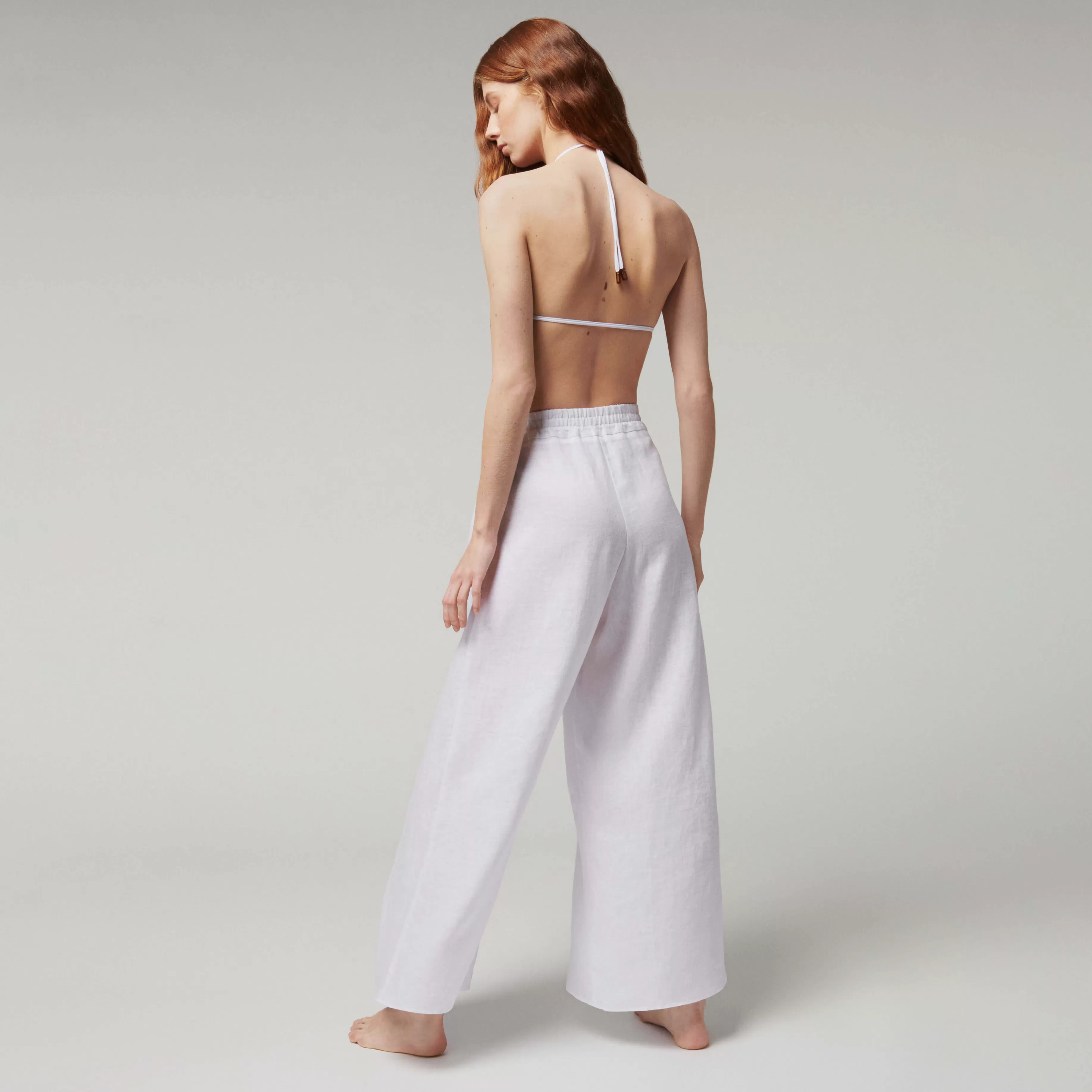 Online Vilebrequin Pantalon En Lin Blanc Femme- X Angelo Tarlazzi Blanc/Blanc