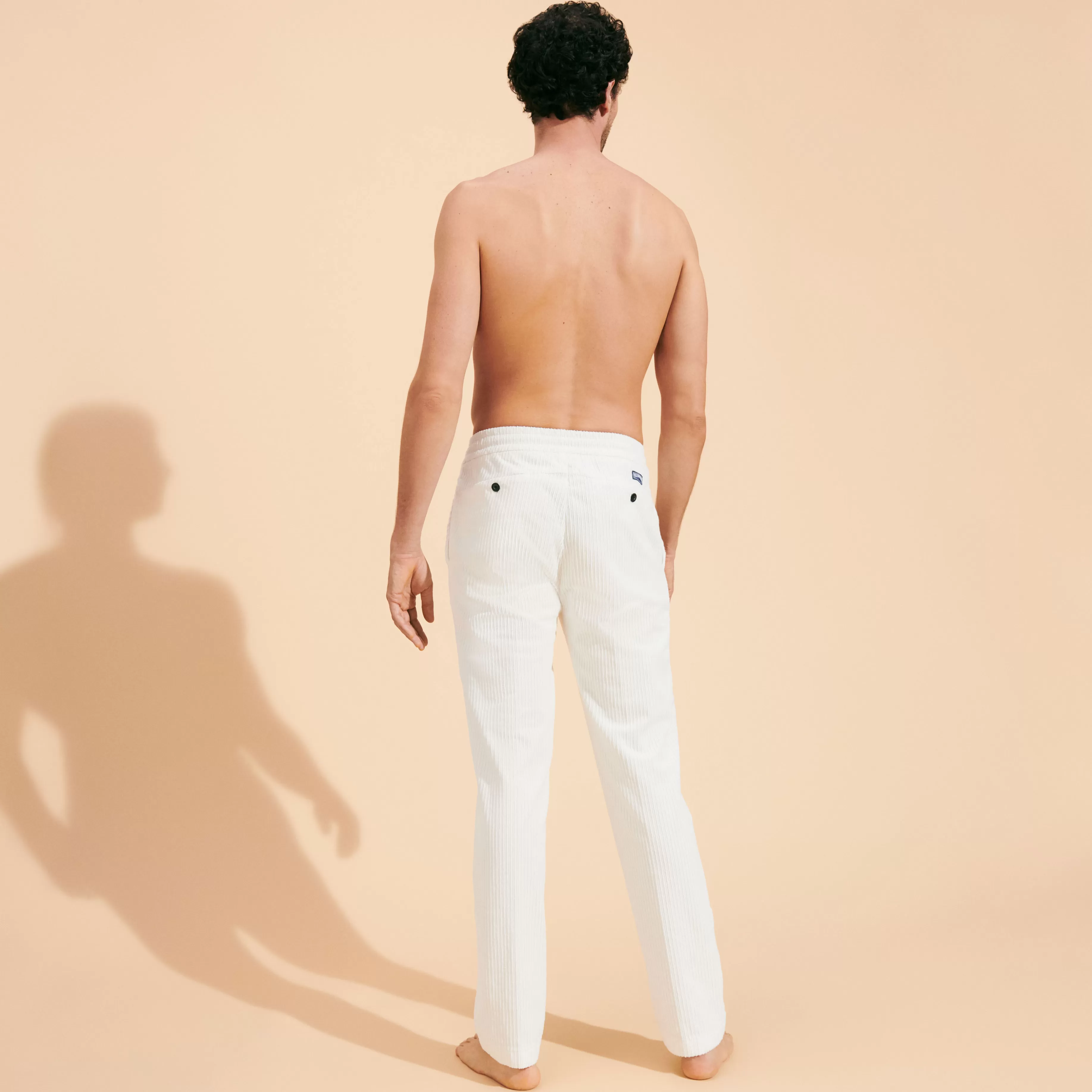 Best Vilebrequin Pantalon Homme En Velours Uni Off White/Blanc