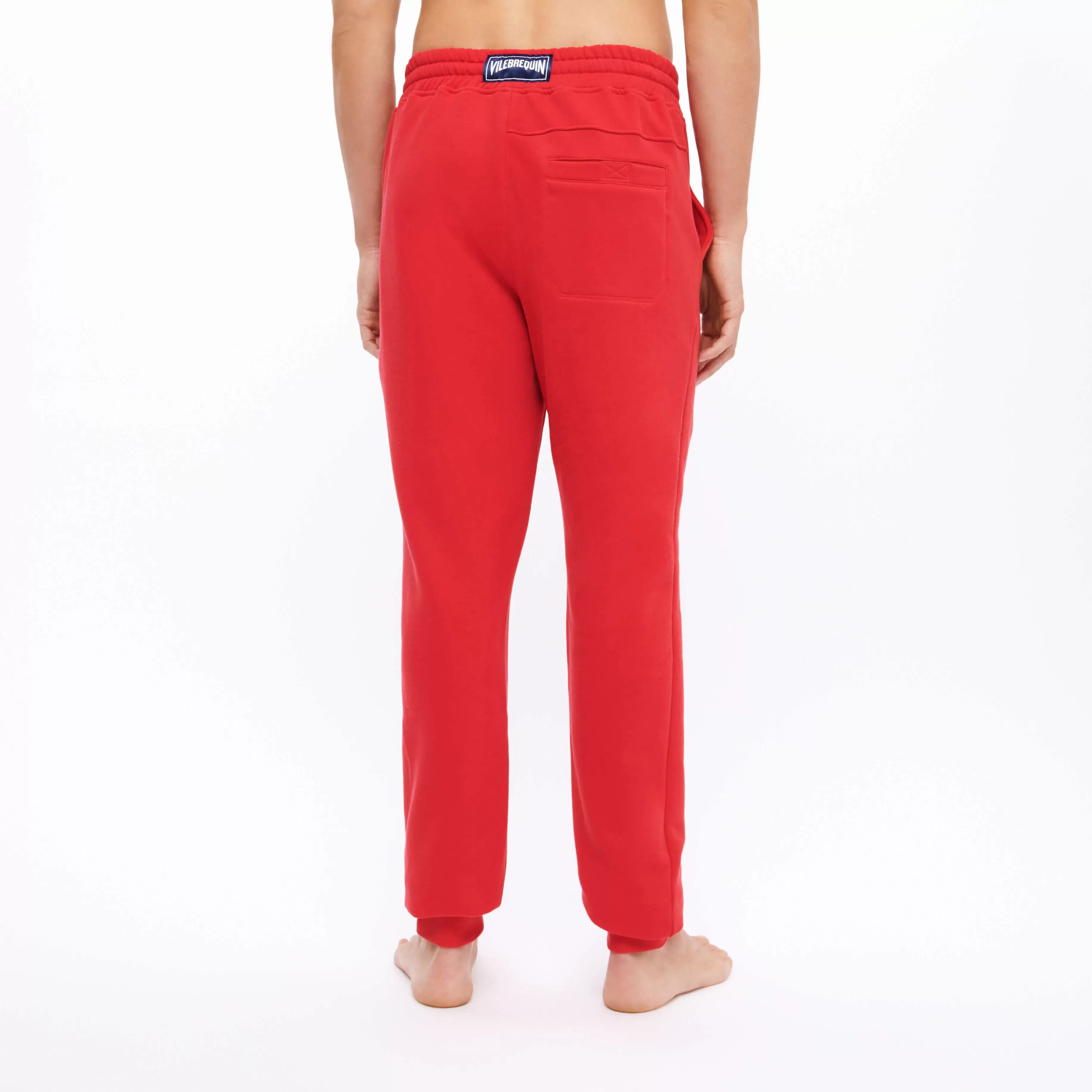 Best Sale Vilebrequin Pantalon Jogging En Coton Homme Uni Bourgogne/Rouge