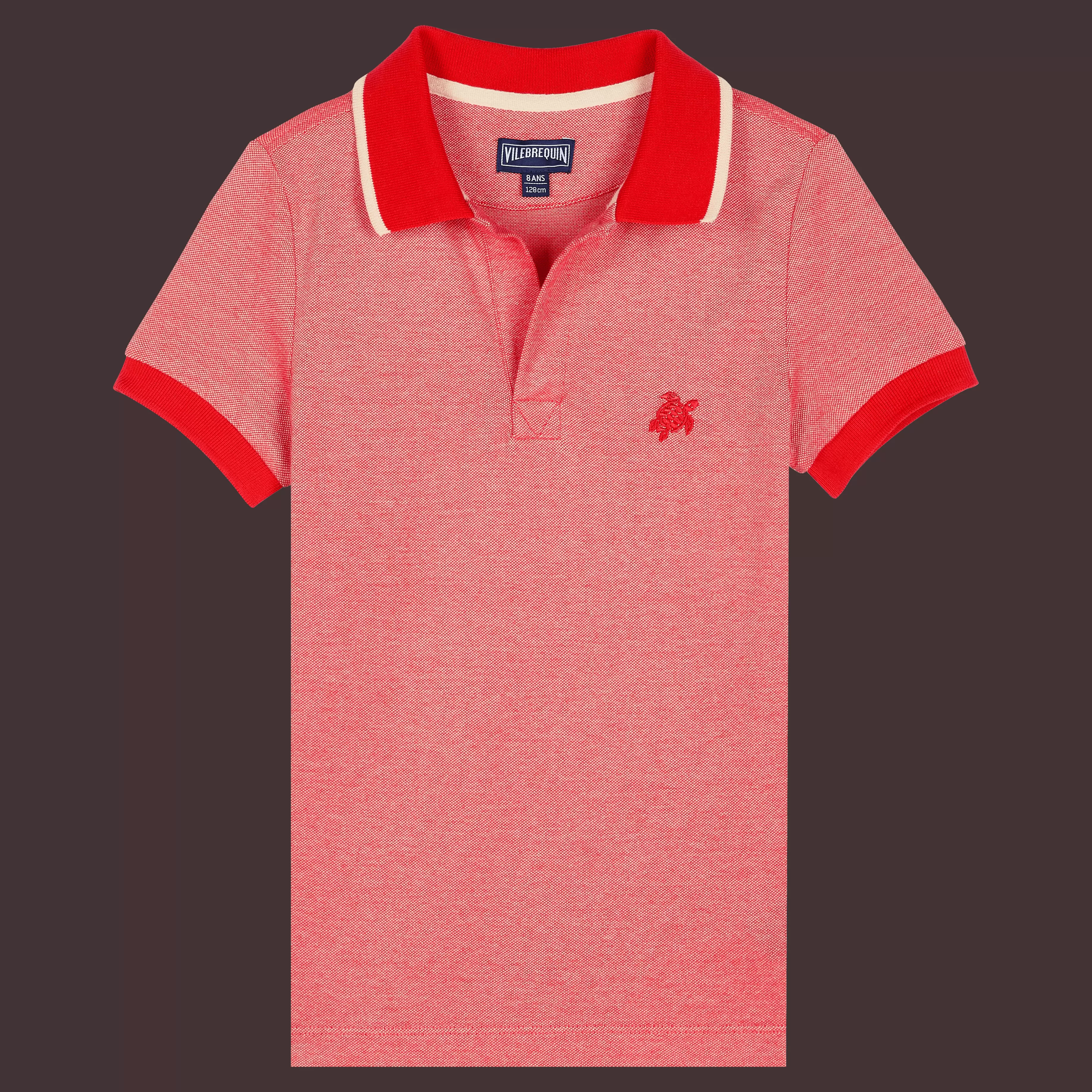 Online Vilebrequin Polo En Coton Organique Changeant Garçon Uni Coquelicot/Rouge