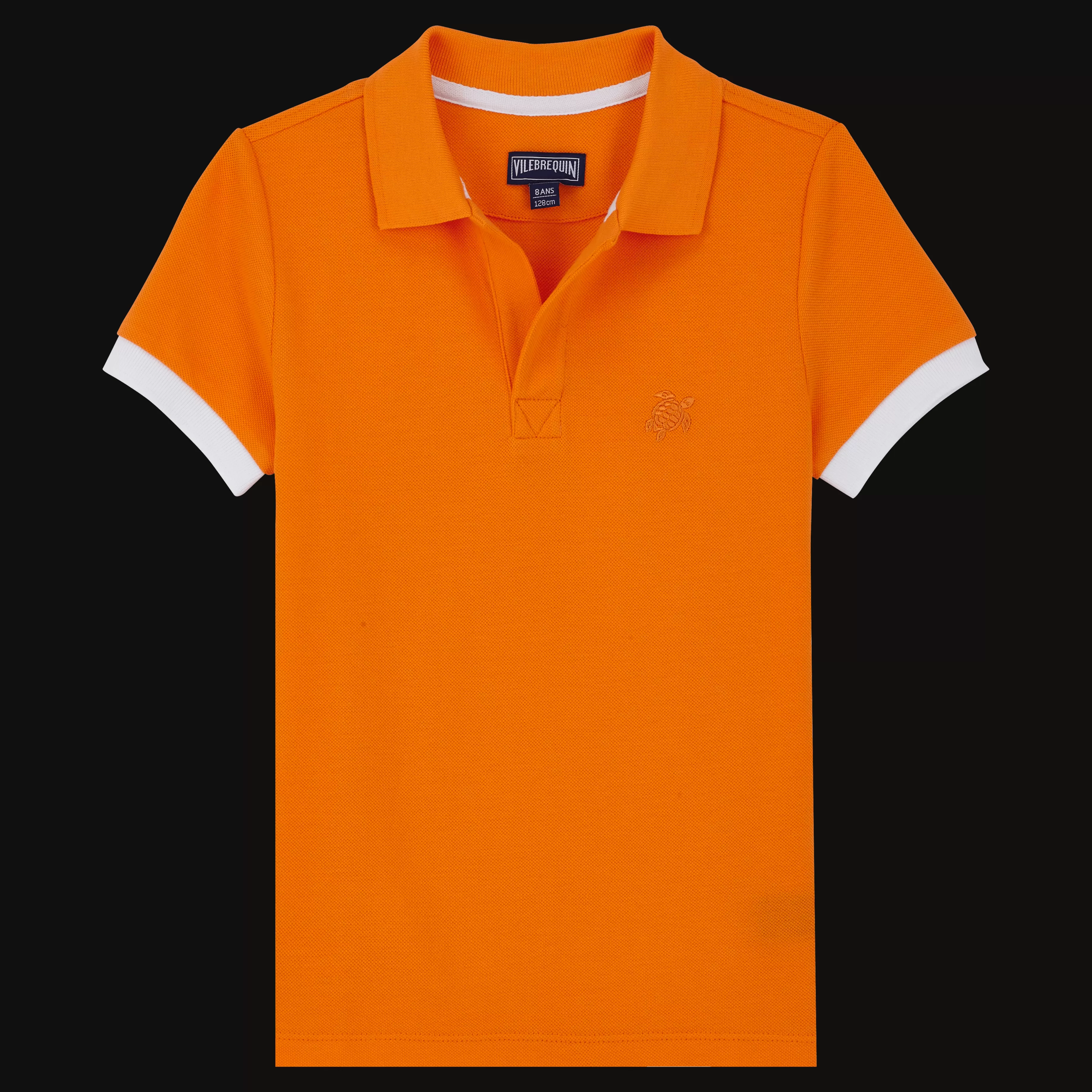 Fashion Vilebrequin Polo En Coton Organique Garçon Uni Carotte/Orange