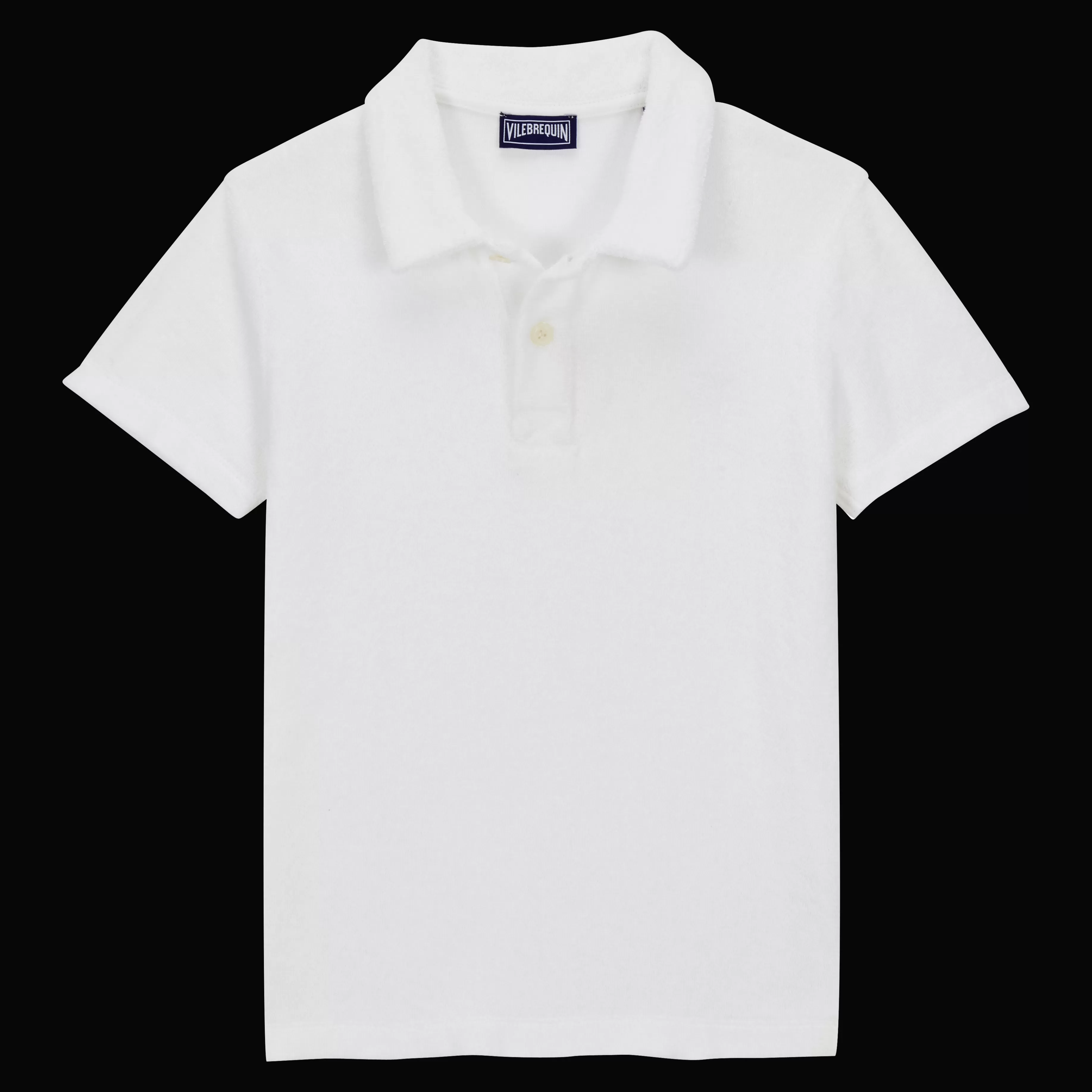 Store Vilebrequin Polo En Eponge Garçon Uni Blanc/Blanc