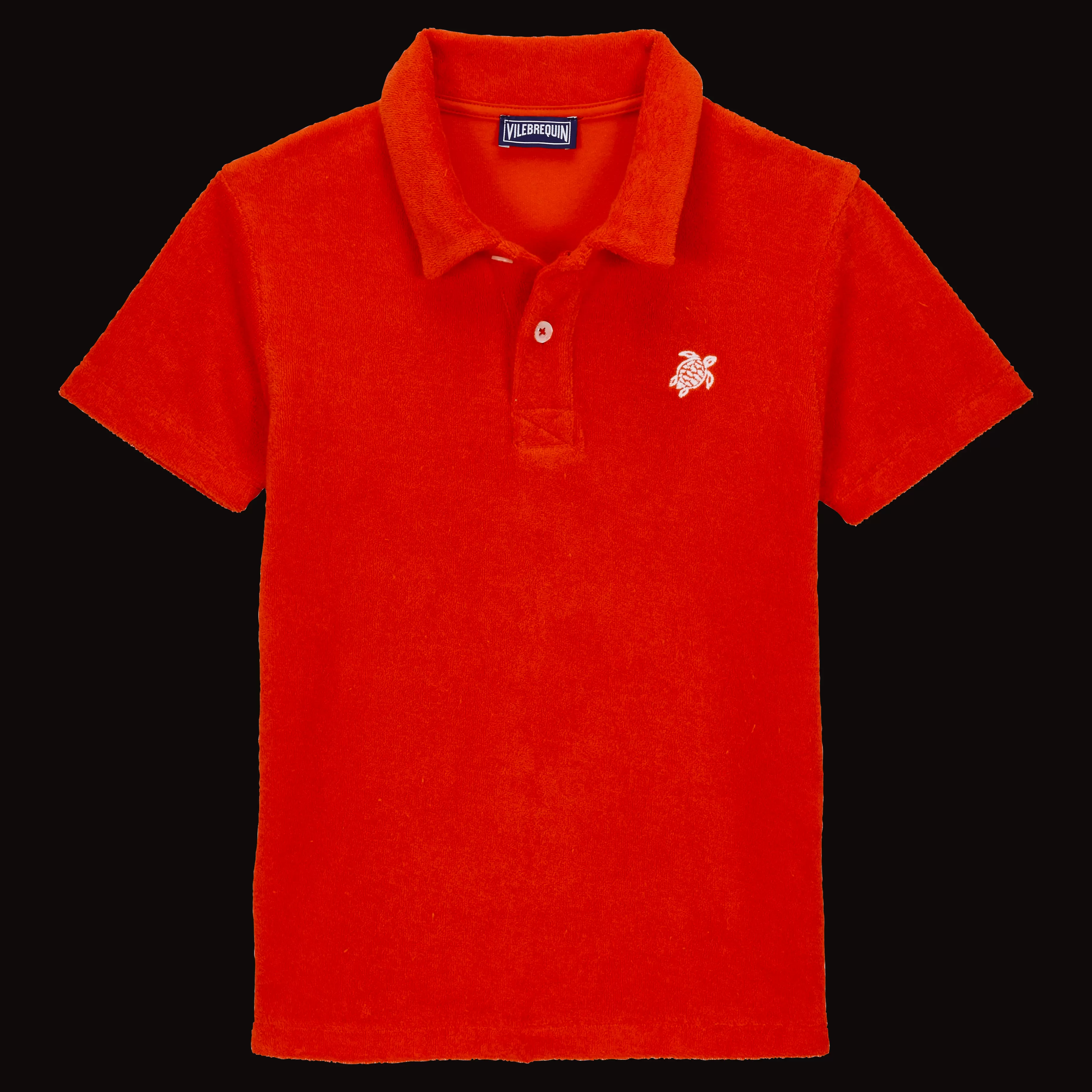 Clearance Vilebrequin Polo En Eponge Garçon Uni Coquelicot/Rouge