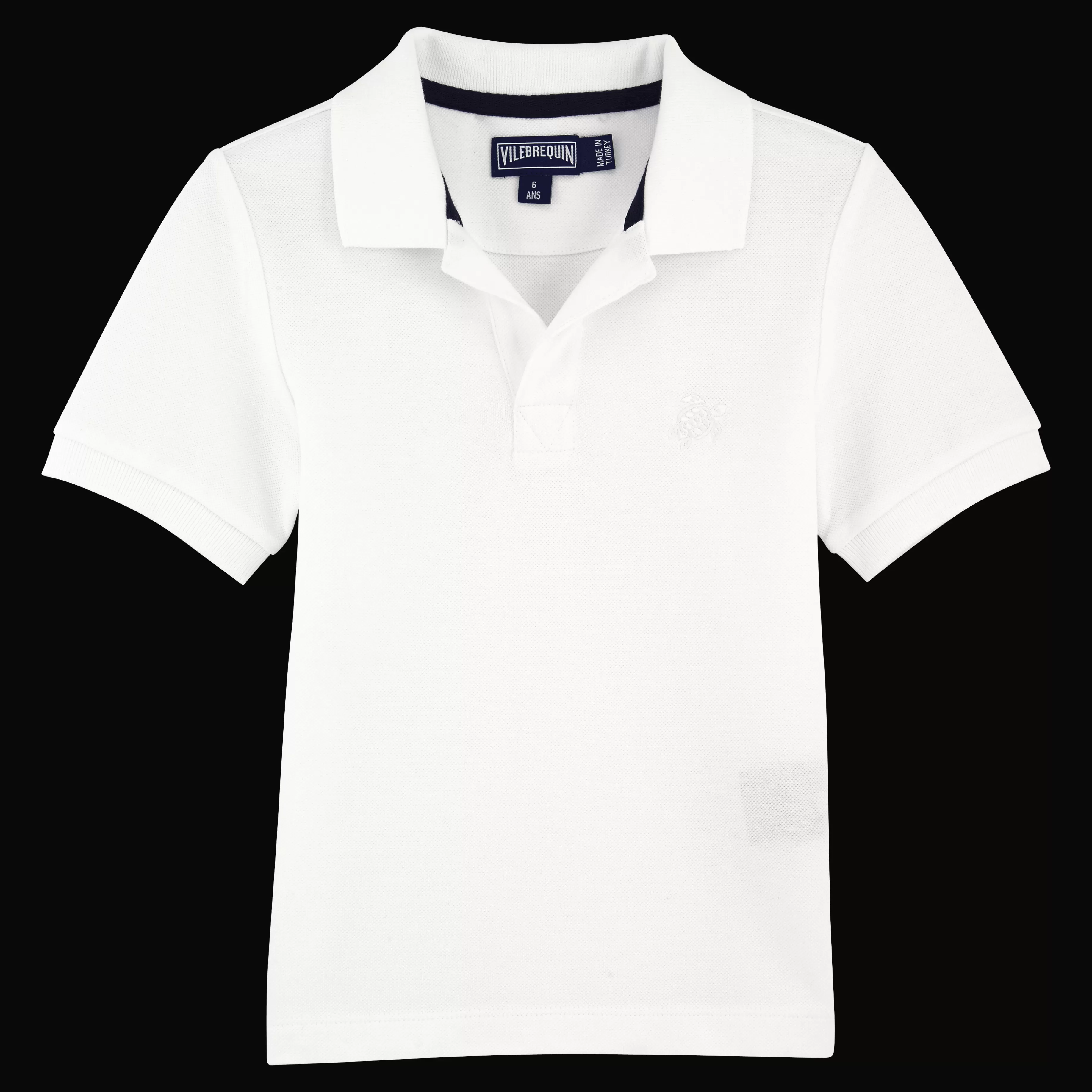 Fashion Vilebrequin Polo En Pique De Coton Garçon Uni Blanc/Blanc