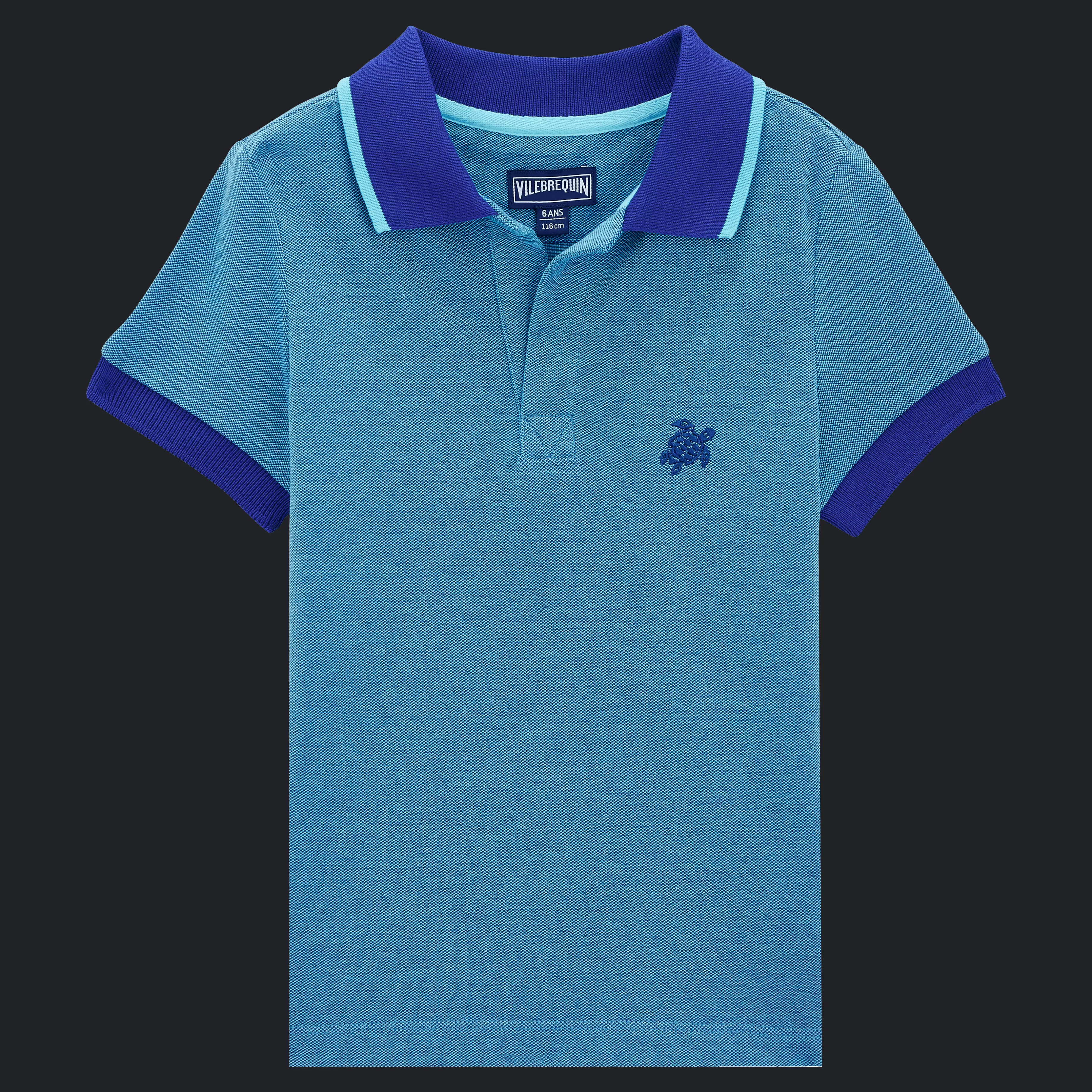 Cheap Vilebrequin Polo En Pique De Coton Garçon Uni Azur/Bleu