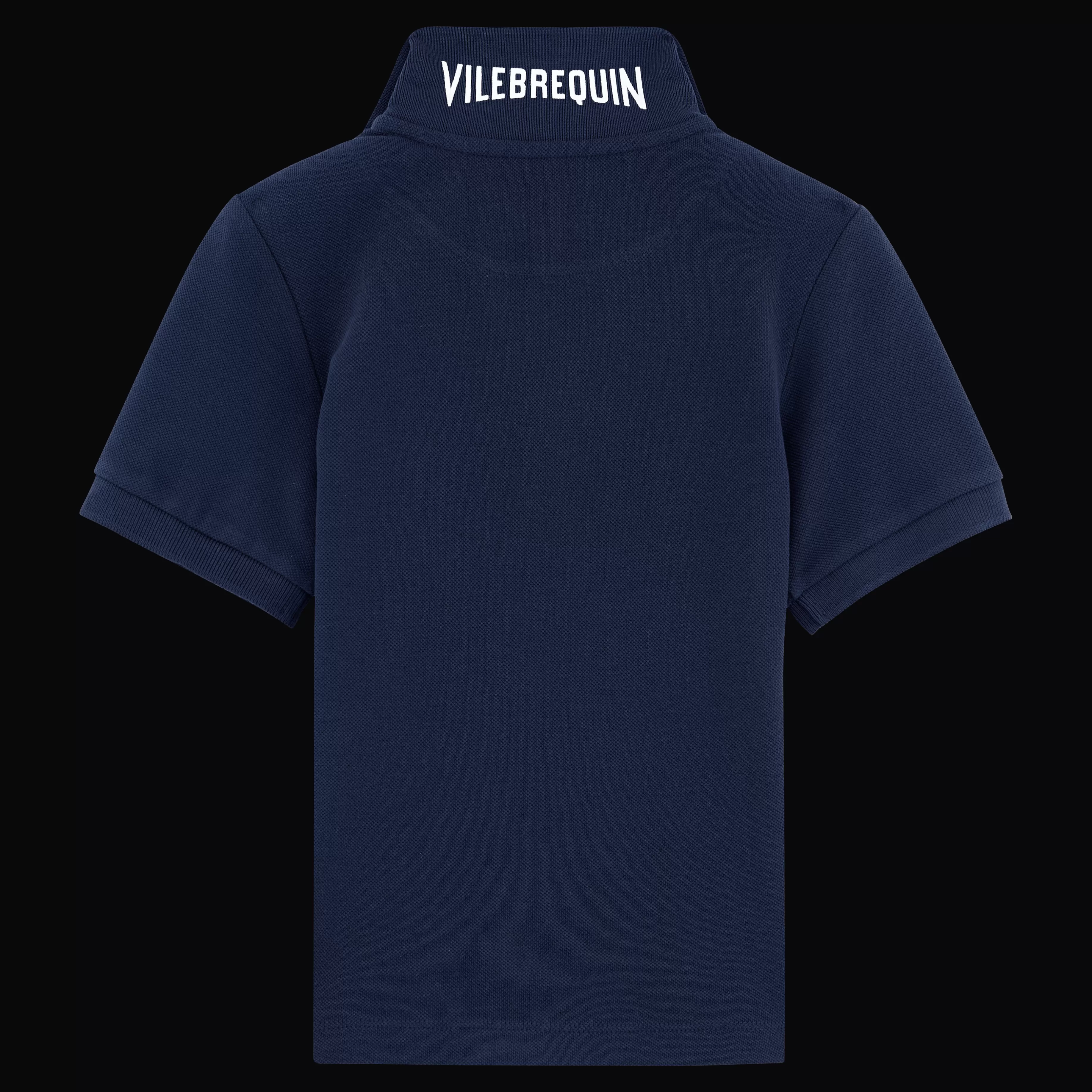 Online Vilebrequin Polo En Pique De Coton Garçon Uni Bleu Marine/Bleu