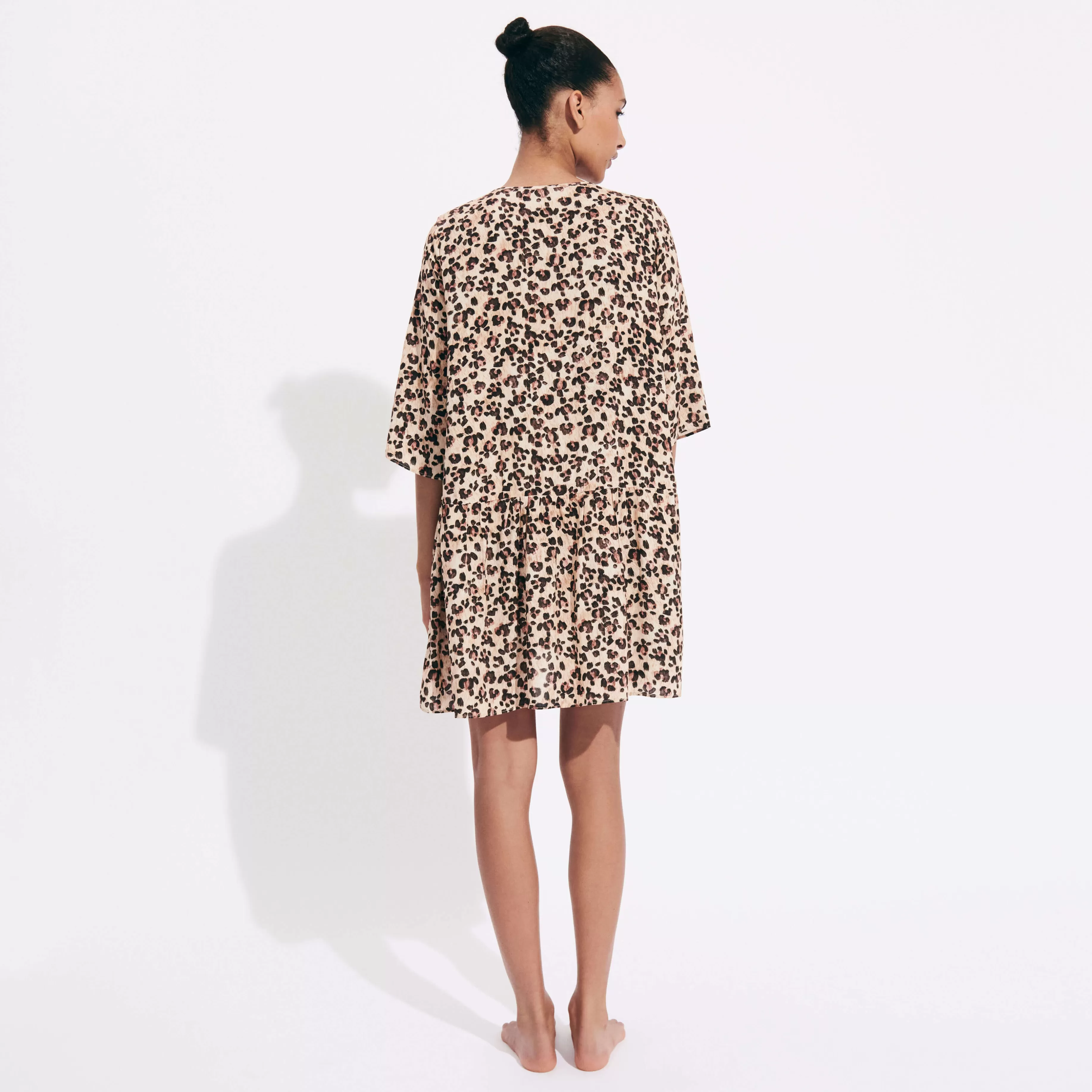 Flash Sale Vilebrequin Robe Courte Femme Turtles Leopard Paille/Jaune