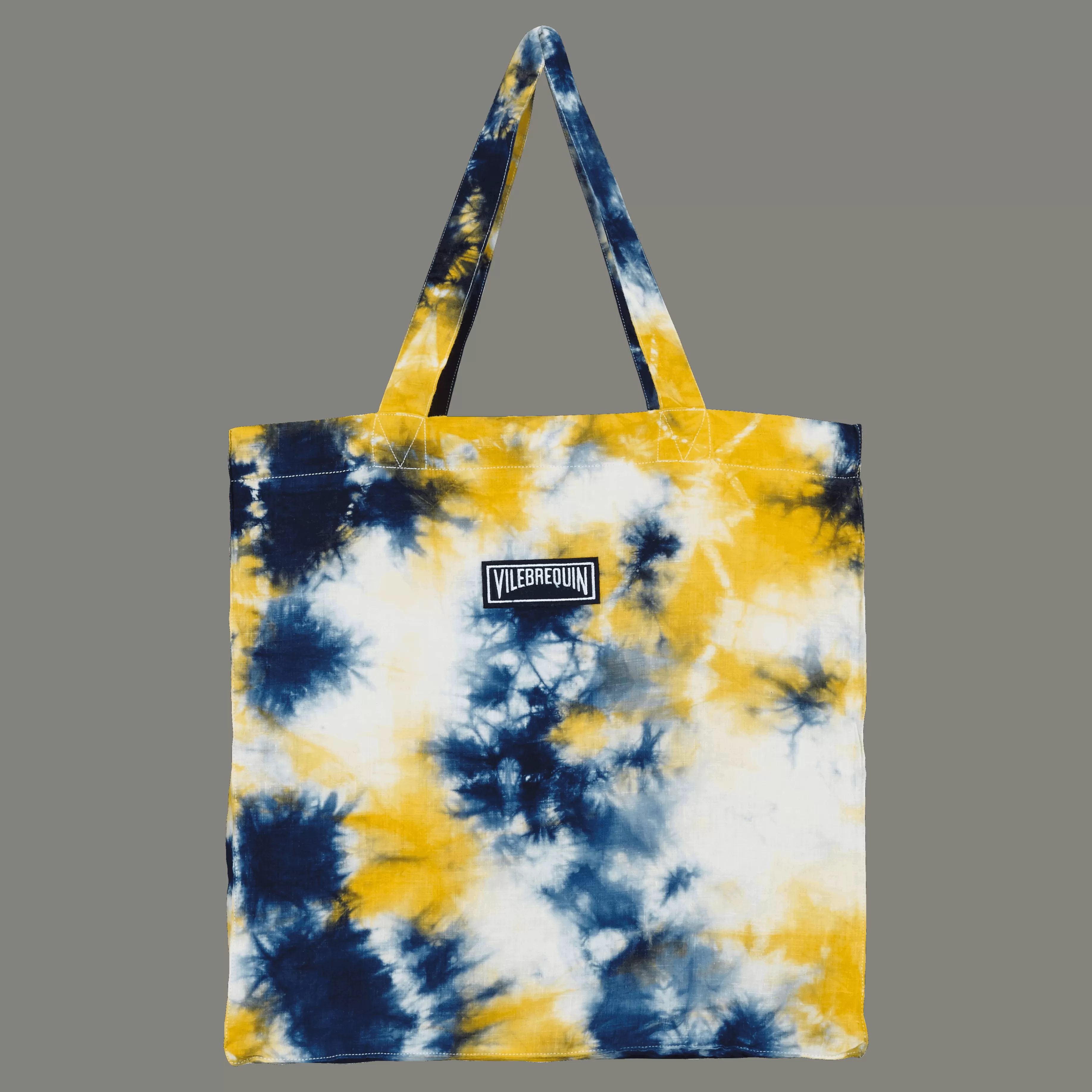 Flash Sale Vilebrequin Sac De Plage En Lin Imprime Tie & Dye Bleu Marine/Bleu