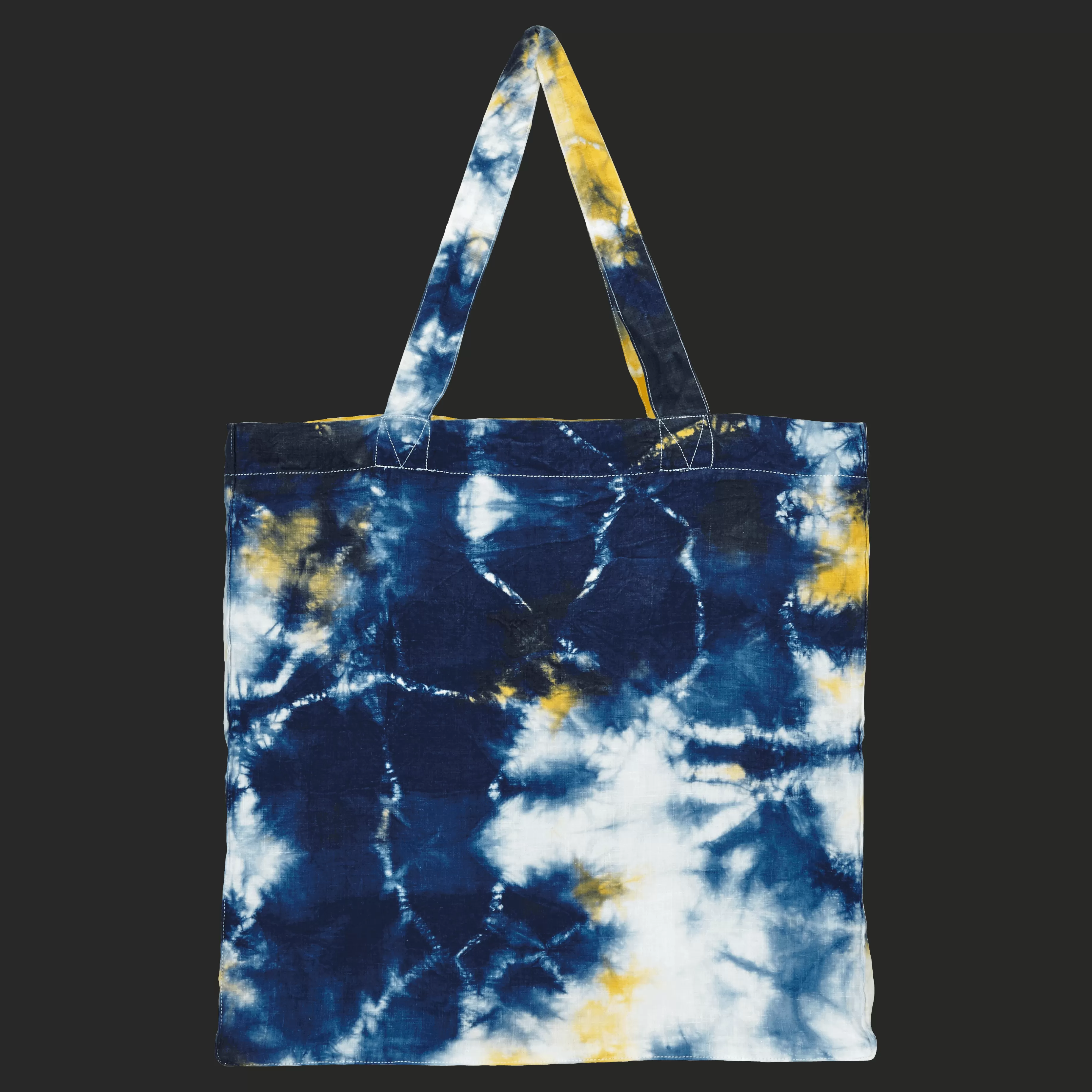 Flash Sale Vilebrequin Sac De Plage En Lin Imprime Tie & Dye Bleu Marine/Bleu