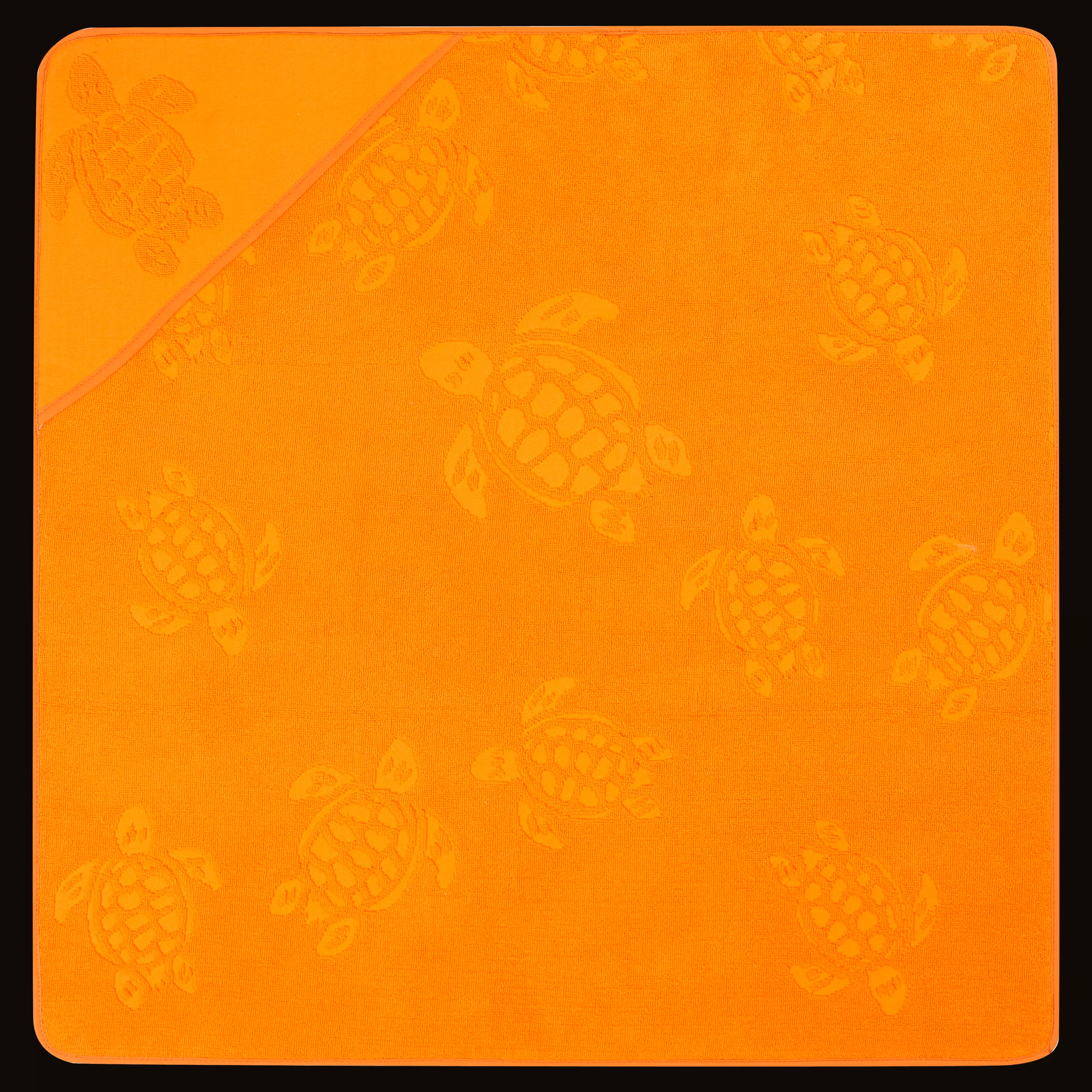 Clearance Vilebrequin Serviette De Plage En Jacquard Tortue Bebe Uni Carotte/Orange