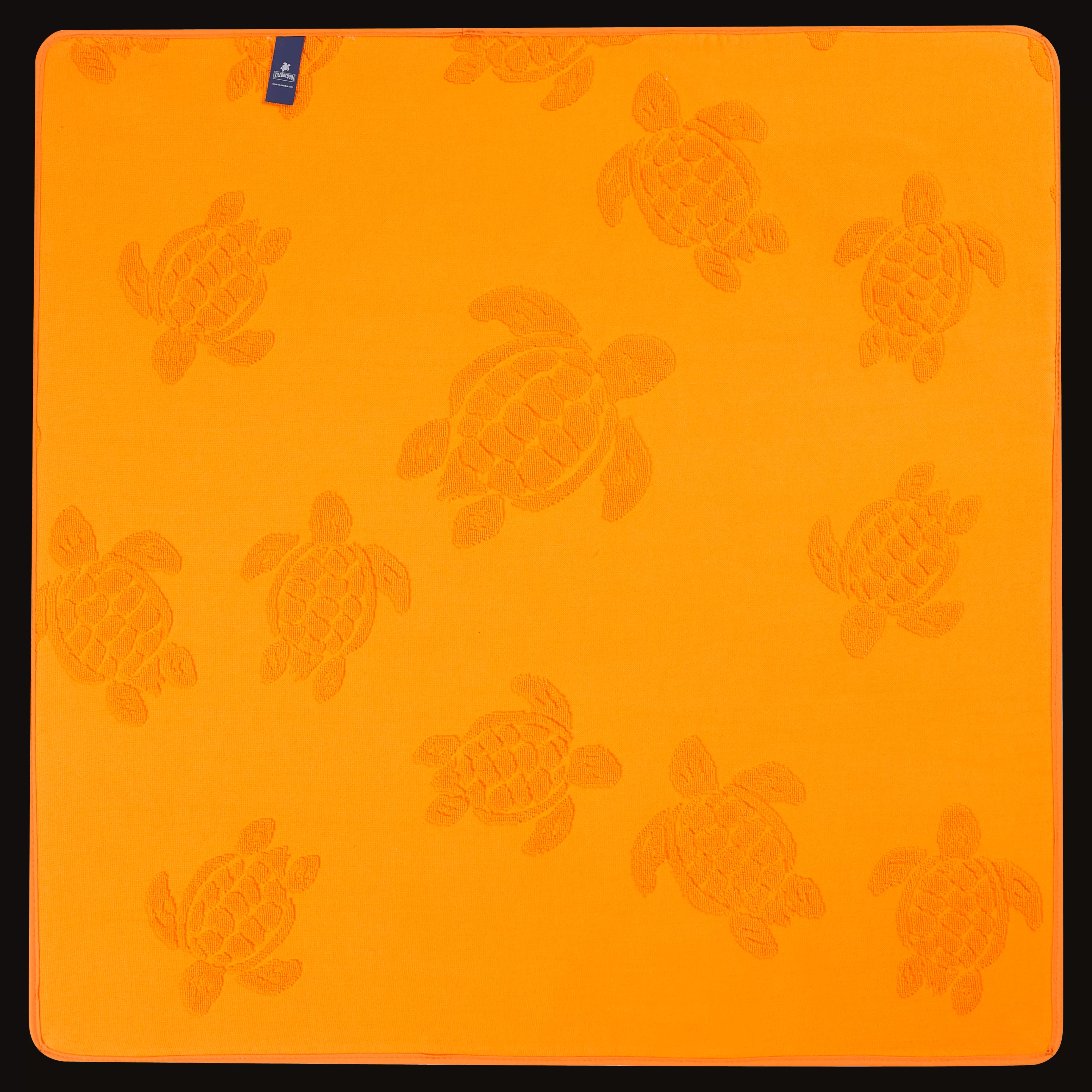 Clearance Vilebrequin Serviette De Plage En Jacquard Tortue Bebe Uni Carotte/Orange