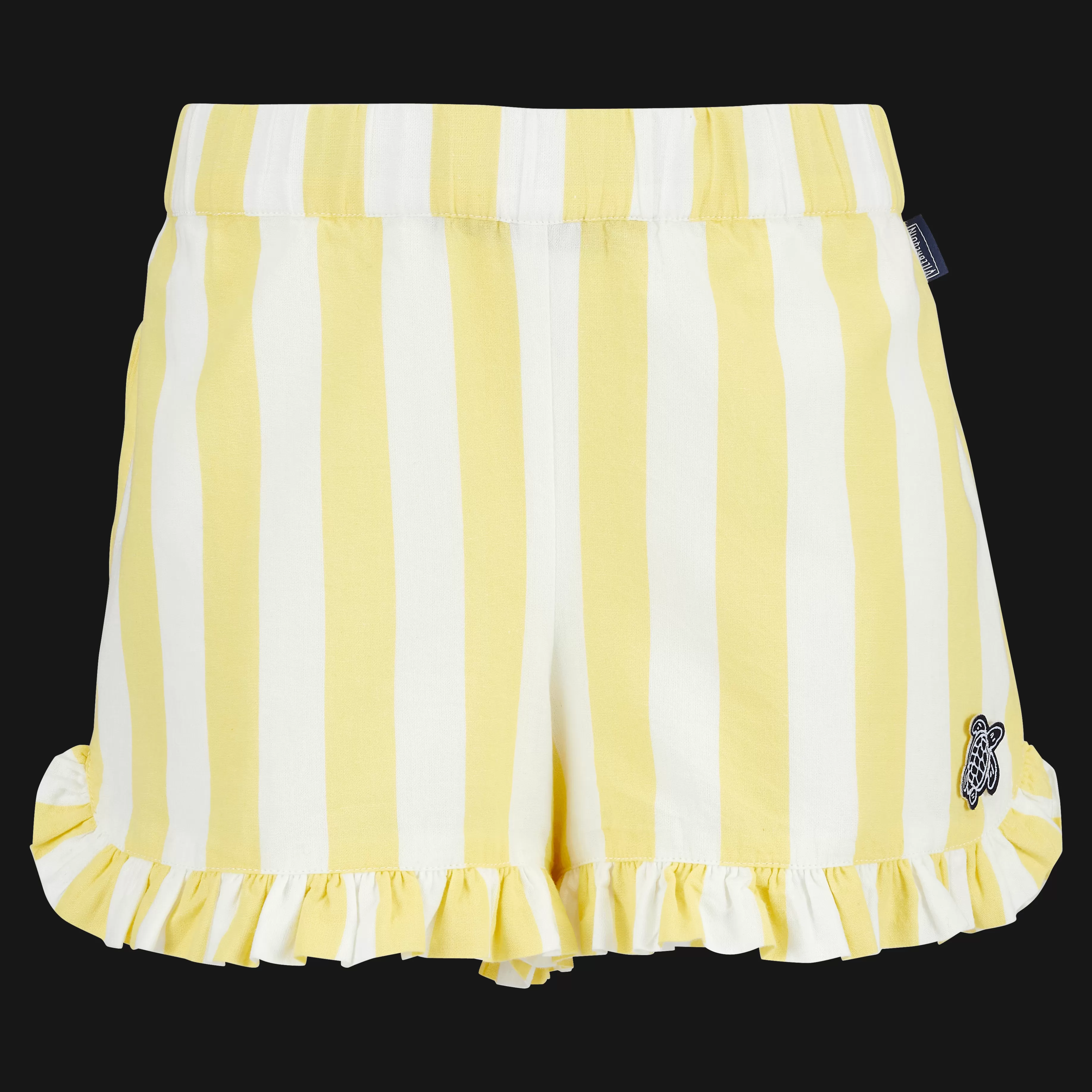 Hot Vilebrequin Short Fille A Rayures Tournesol/Jaune