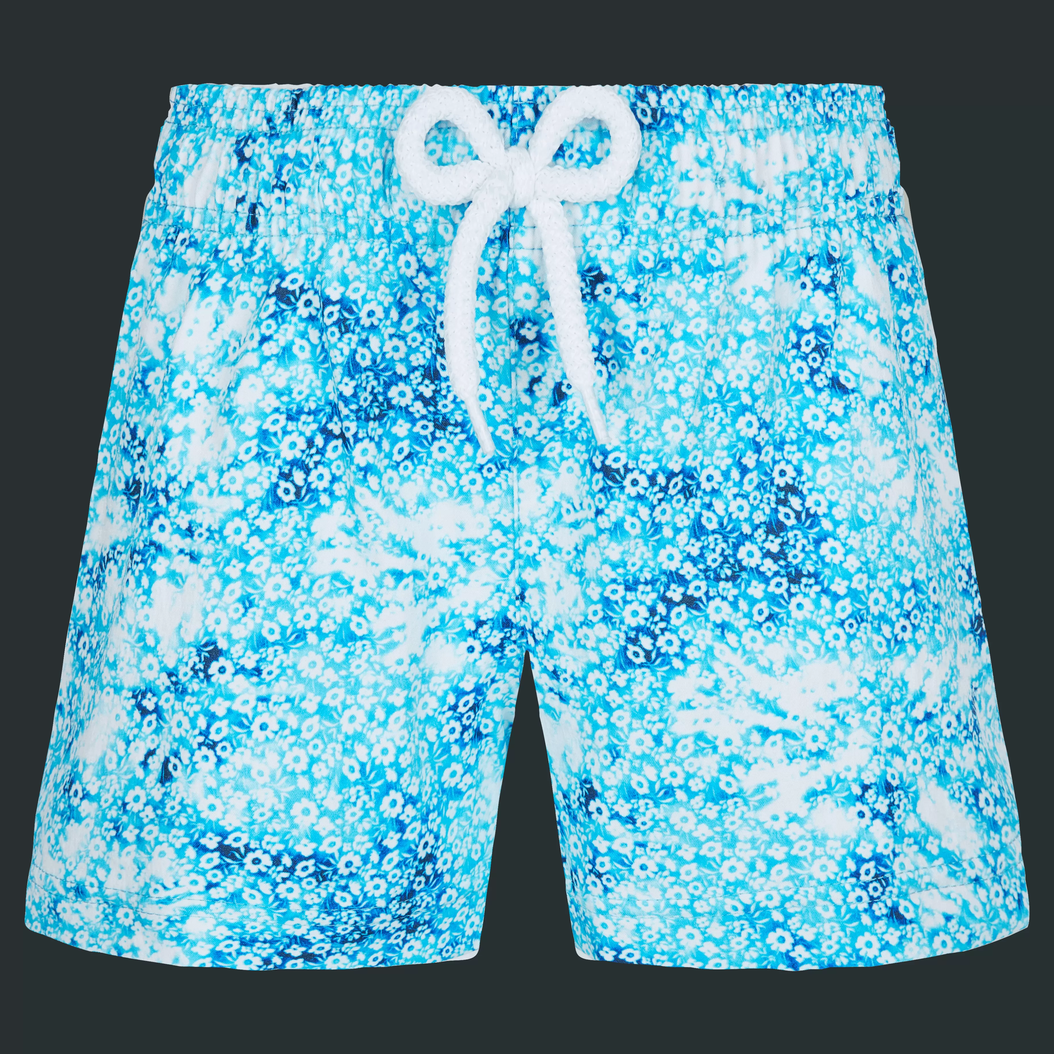 Shop Vilebrequin Shorty De Bain Fille Flowers Tie & Dye Bleu Marine/Bleu