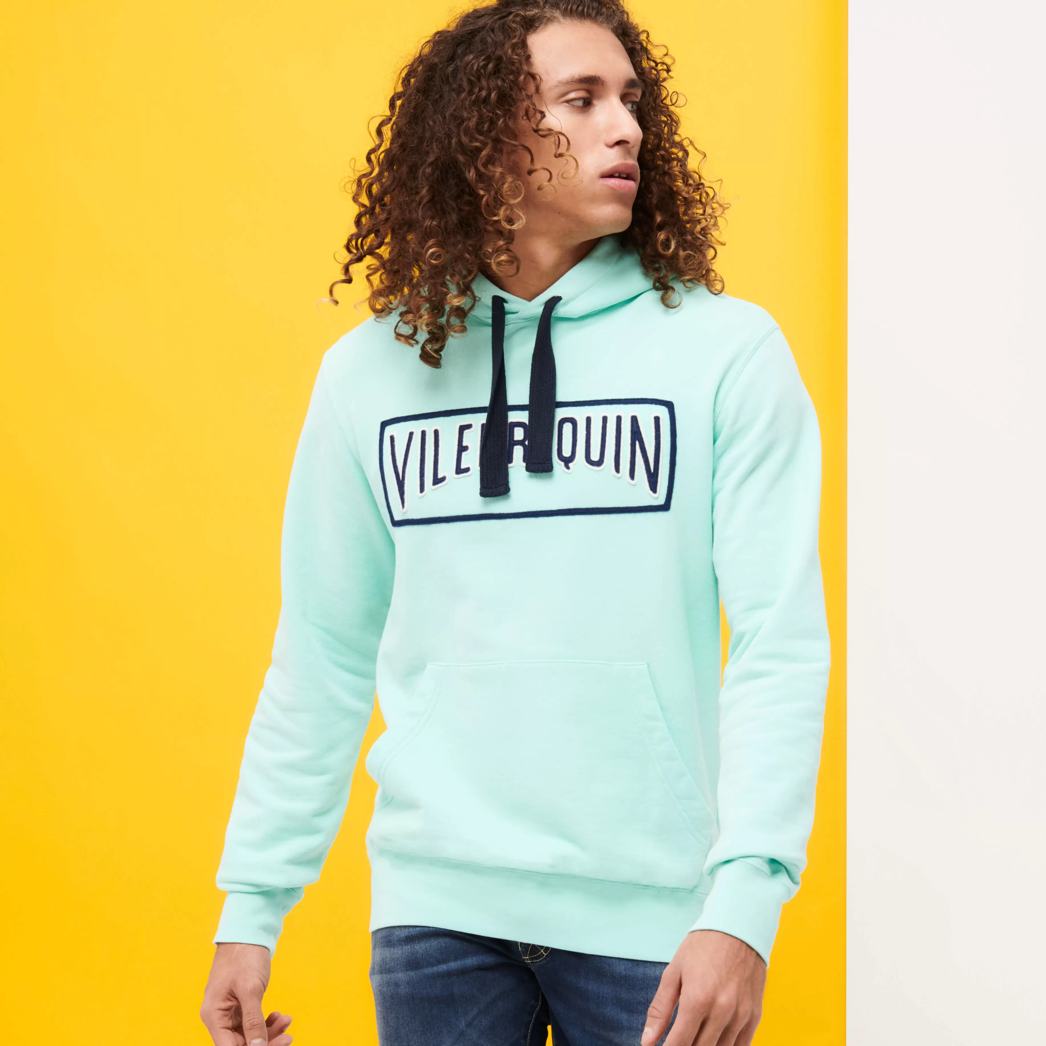 Cheap Vilebrequin Sweat A Capuche Brodé En Coton Homme Uni Lagon/Bleu