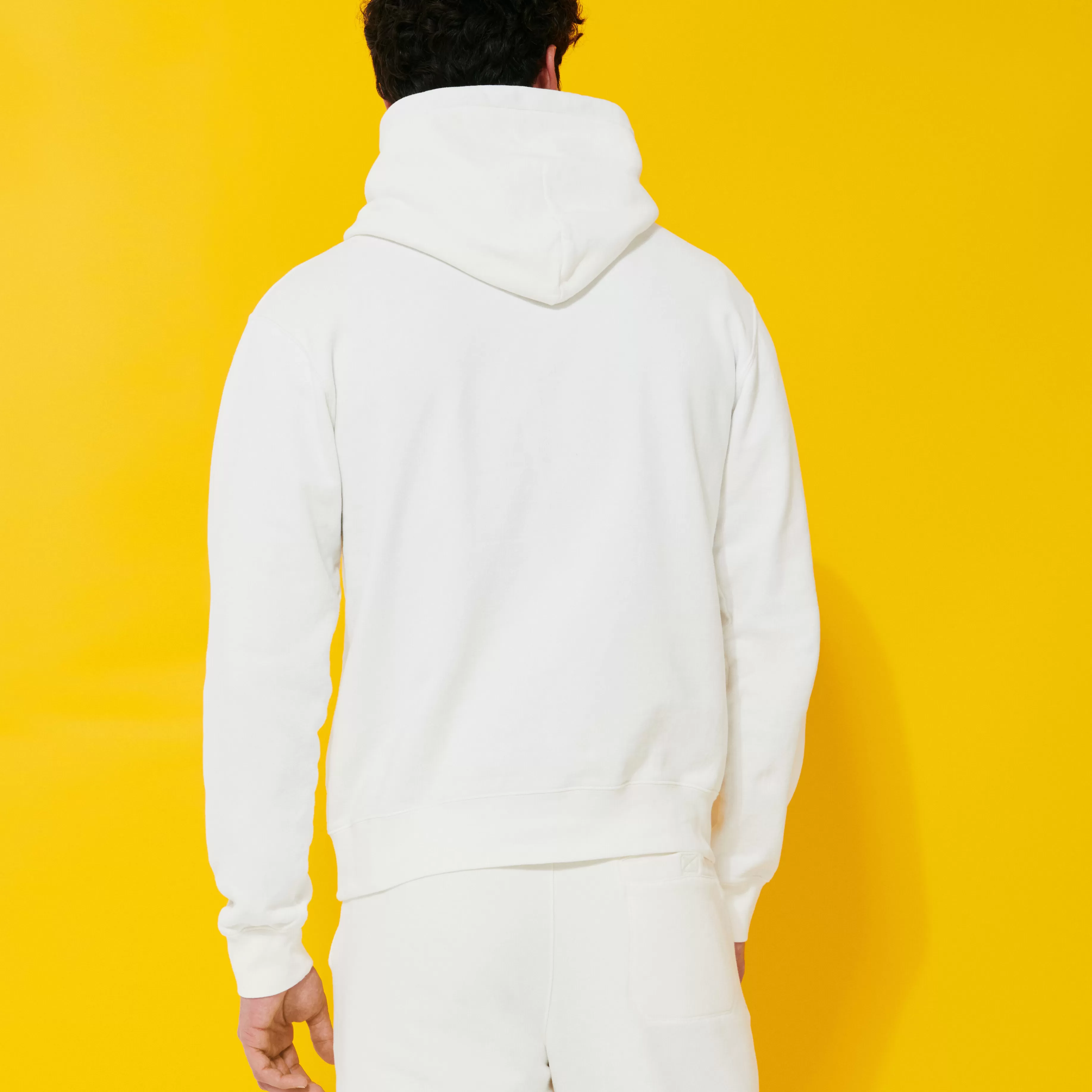 New Vilebrequin Sweat A Capuche Brodé En Coton Homme Uni Off White/Blanc