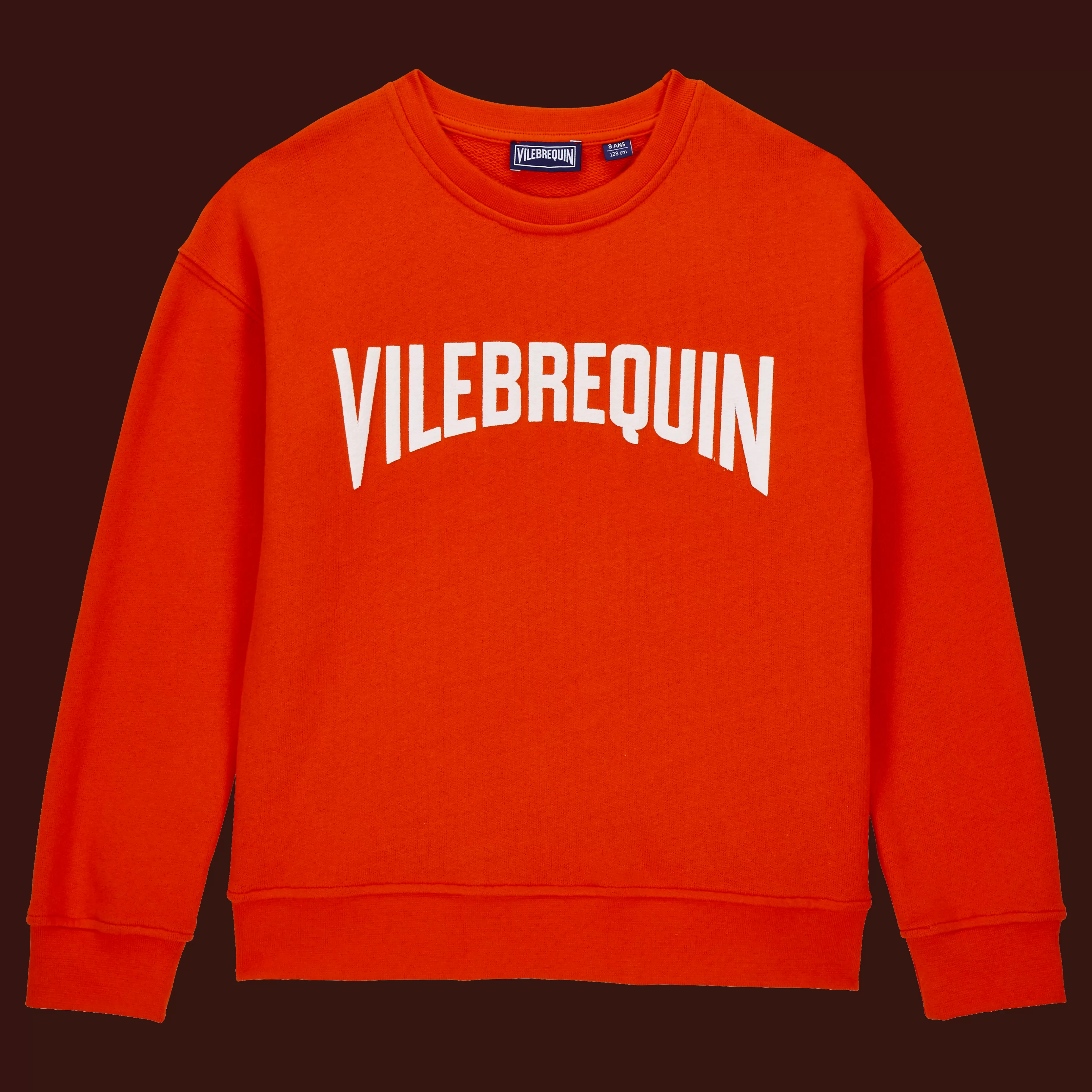 Flash Sale Vilebrequin Sweat En Coton Col Rond Garçon Logo Coquelicot/Rouge