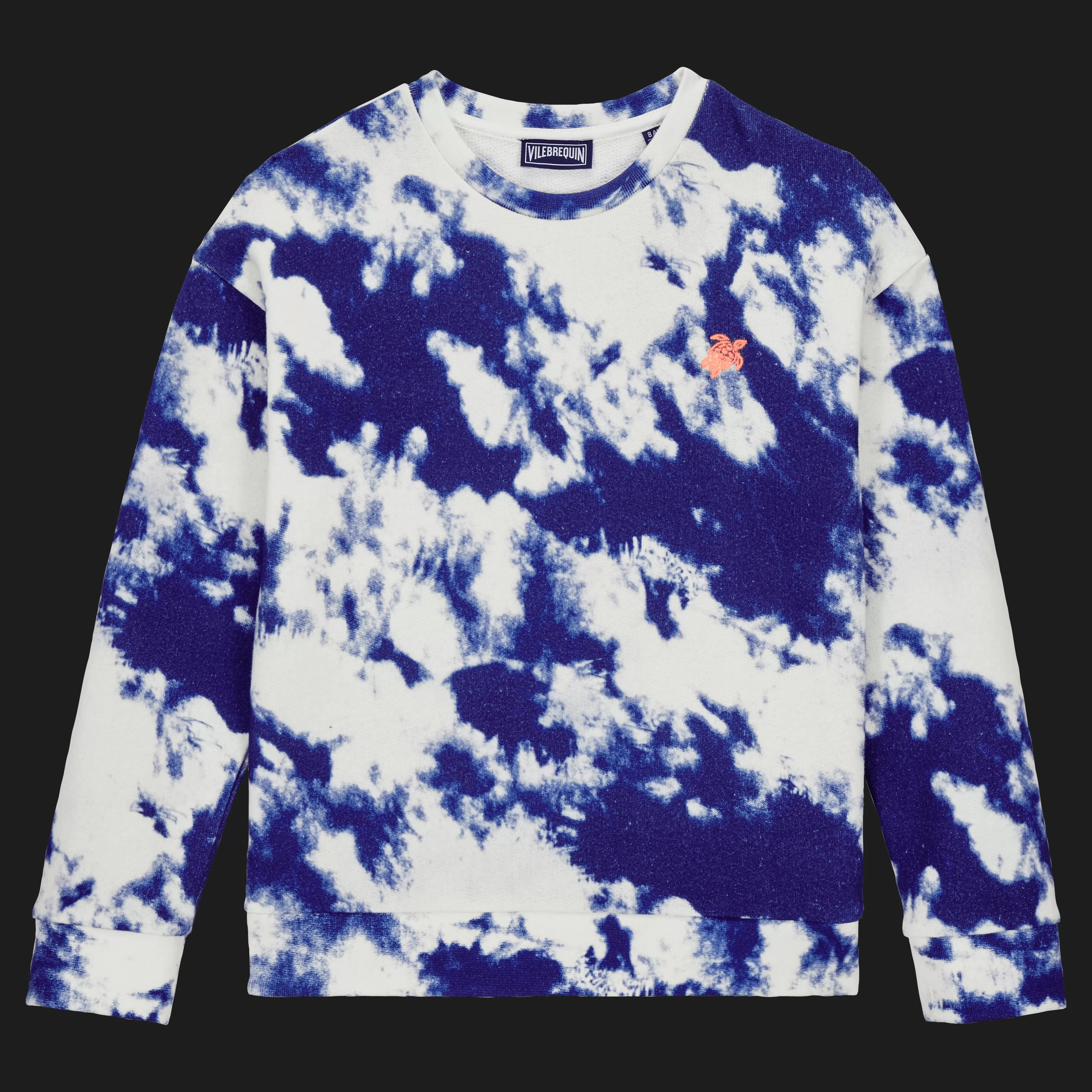 Fashion Vilebrequin Sweat En Coton Col Rond Garçon Tie & Dye Bleu Marine/Bleu