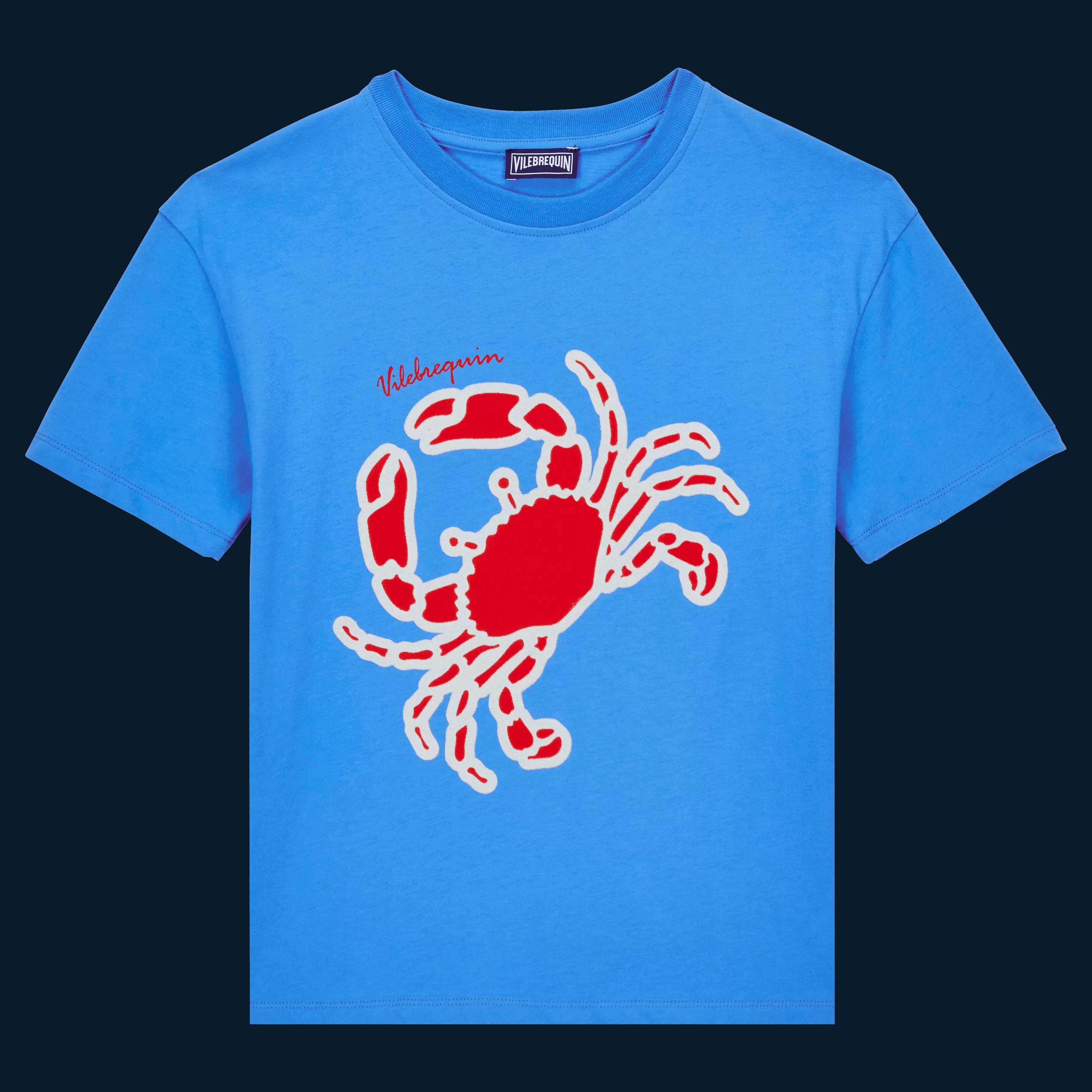 Clearance Vilebrequin T-Shirt En Coton Garçon Crabs Faience/Bleu